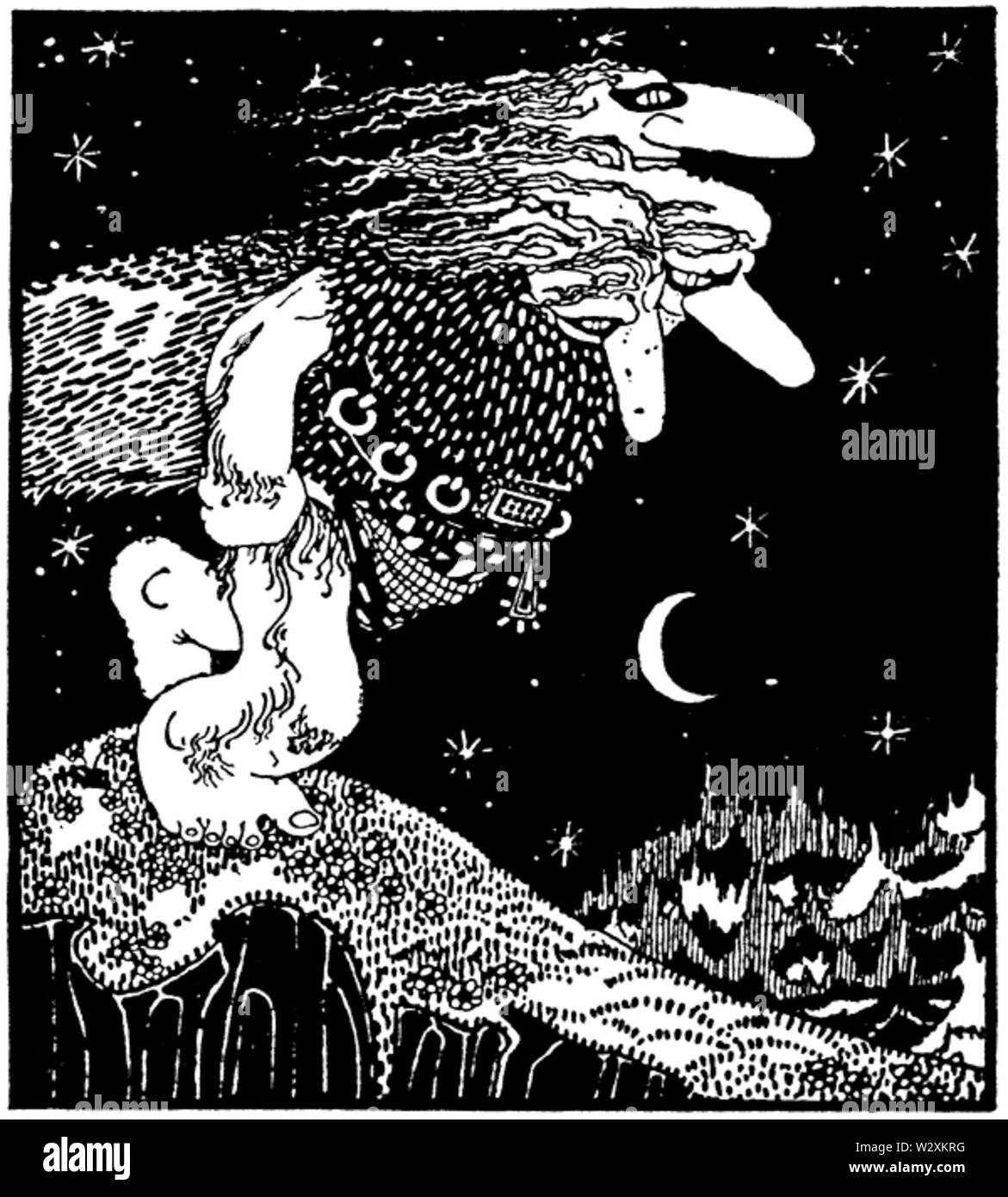 Kay Nielsen - à l'Est du soleil et à l'ouest de la lune - les trois princesses dans la montagne bleue Banque D'Images