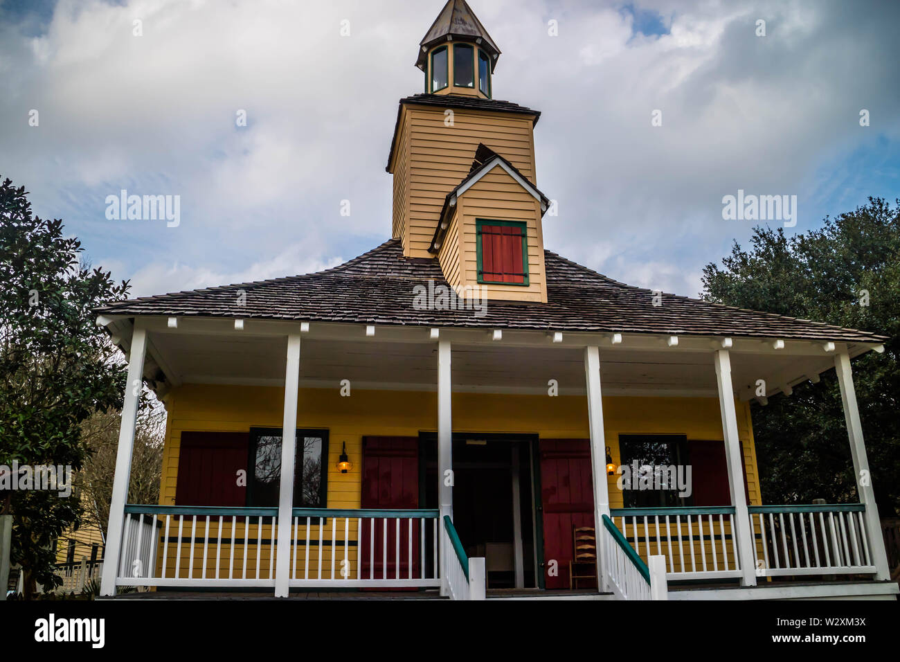 Lafayette, LA, USA - Jan 21, 2017 : Un vieux La Chapelle des Église Attakapas Banque D'Images