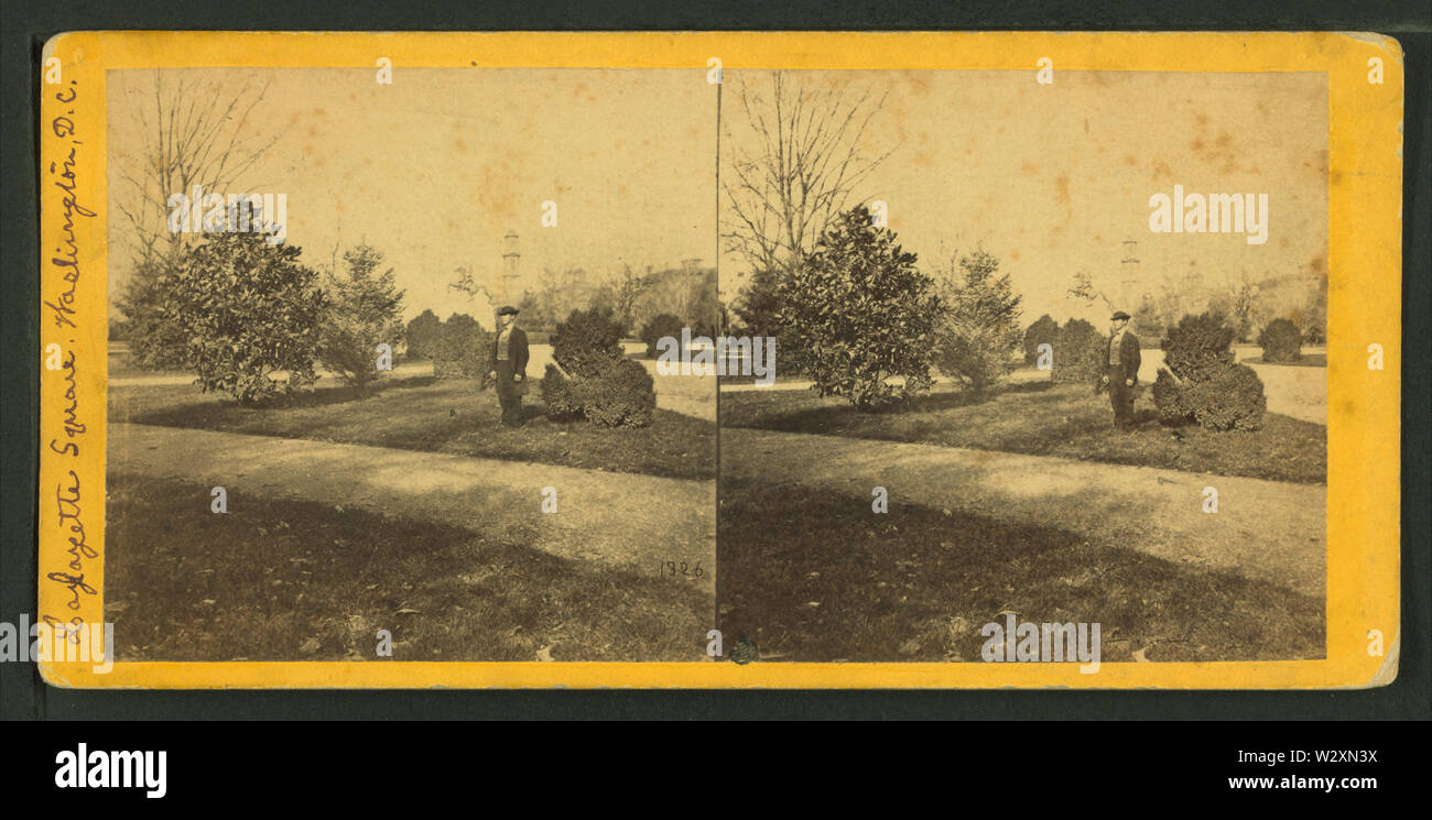 Lafayette Square, la statue de Jackson dans la distance, par E & HT Anthony (Entreprise) Banque D'Images