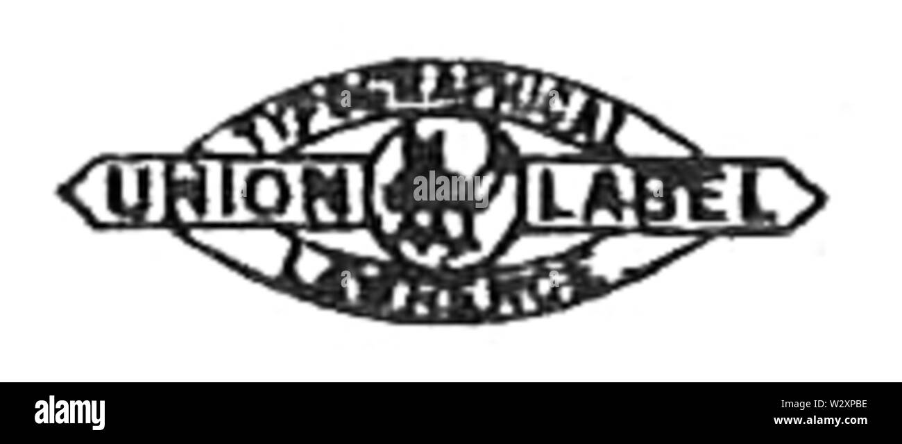 Lawrence Typographical Union Label 1912 Banque D'Images