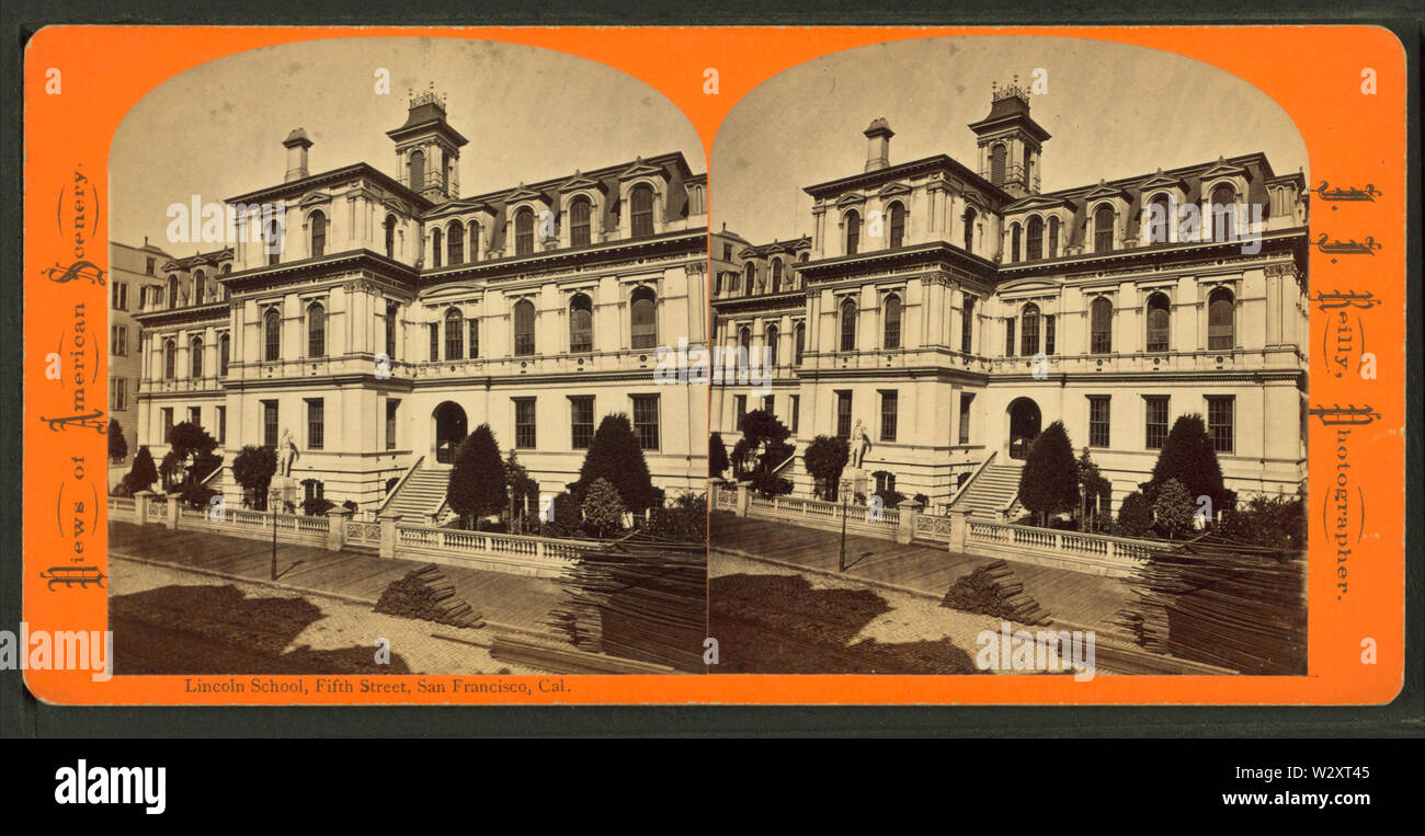 Lincoln School, 5th Street, San Francisco, Cal, de Robert N Dennis collection de vues stéréoscopiques 2 Banque D'Images