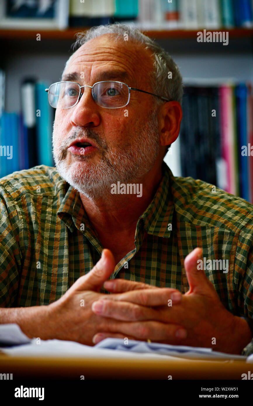 L'économiste américain et professeur à l'université de Columbia, Joseph Stiglitz. Banque D'Images