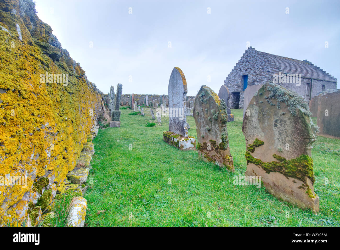 Le cimetière de St Boniface, Kirk Papa Westray Banque D'Images