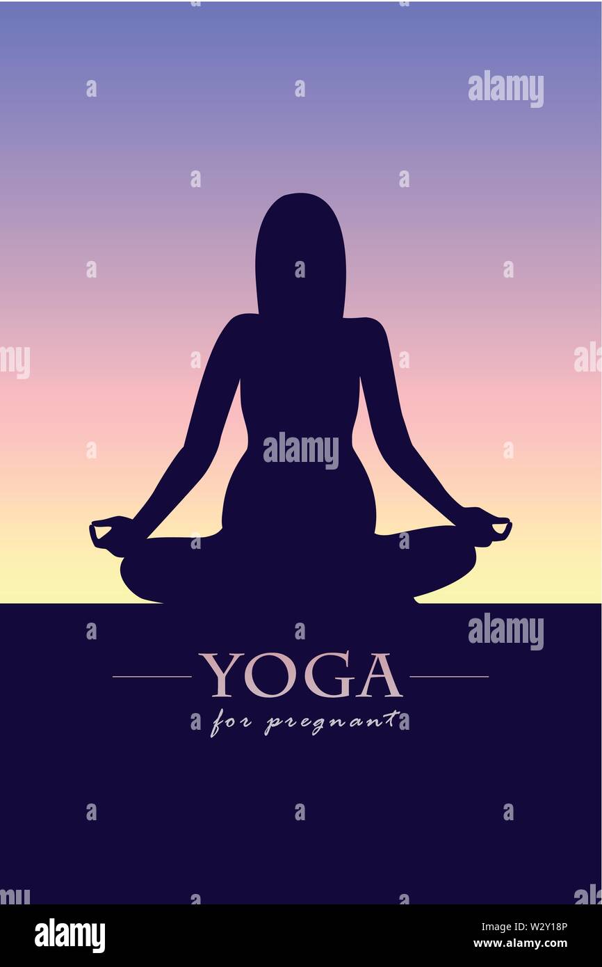 Yoga pour femmes enceintes silhouette vector illustration EPS10 Illustration de Vecteur
