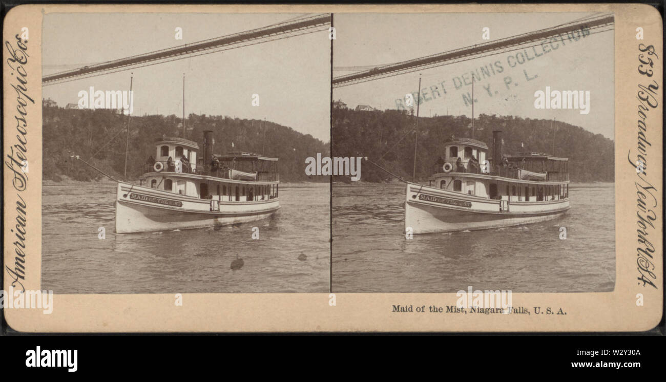 Maid of the Mist, Niagara Falls, États-Unis d'Amérique, par Co, fl 1896-1906 stéréoscopique Banque D'Images