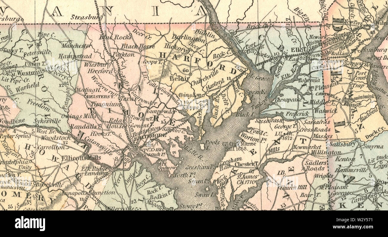 Mdde CARTE MD018 thomas cowperthwait & co 1856 fromUnivMDlib Banque D'Images