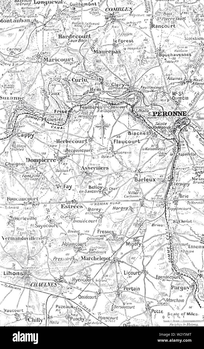 Plan de l'est du front de la somme 1916 Banque D'Images