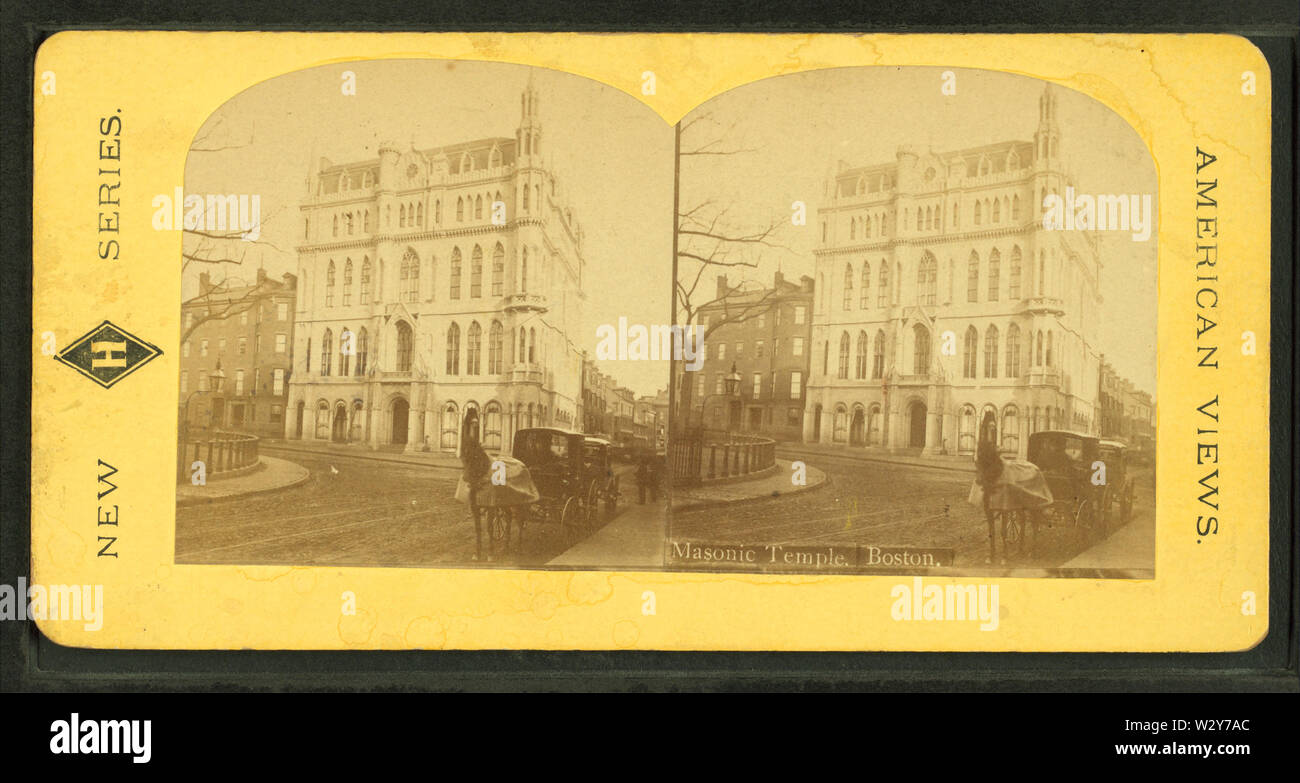 Temple maçonnique, Boston, à partir de Robert N Dennis collection de vues stéréoscopiques 3 Banque D'Images