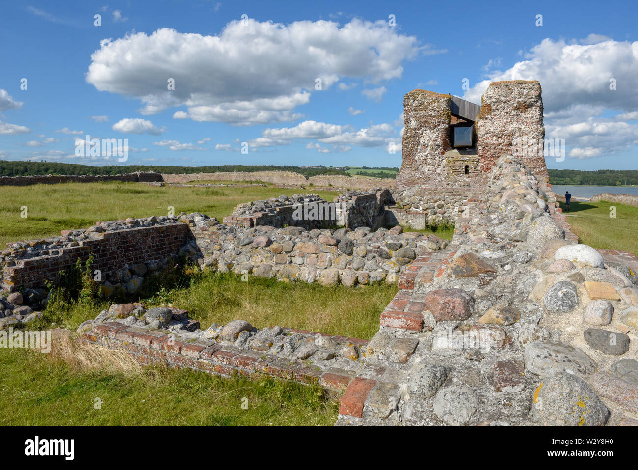 Ruines du château de Kalo à Mols Bjerge Parc National à Djursland au Danemark Banque D'Images