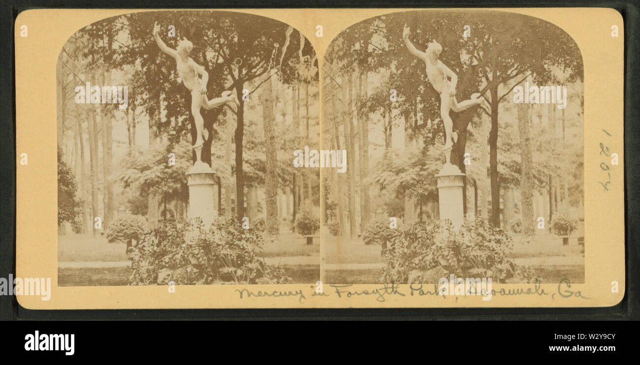 Mercure dans Forsyth Park, Savannah, GA, de Robert N Dennis collection de vues stéréoscopiques 2 Banque D'Images