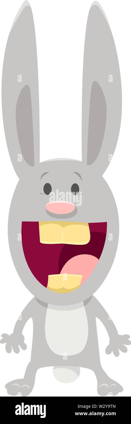 Cartoon Illustration de Happy Farm ou Lapin Bunny personnage animal Illustration de Vecteur