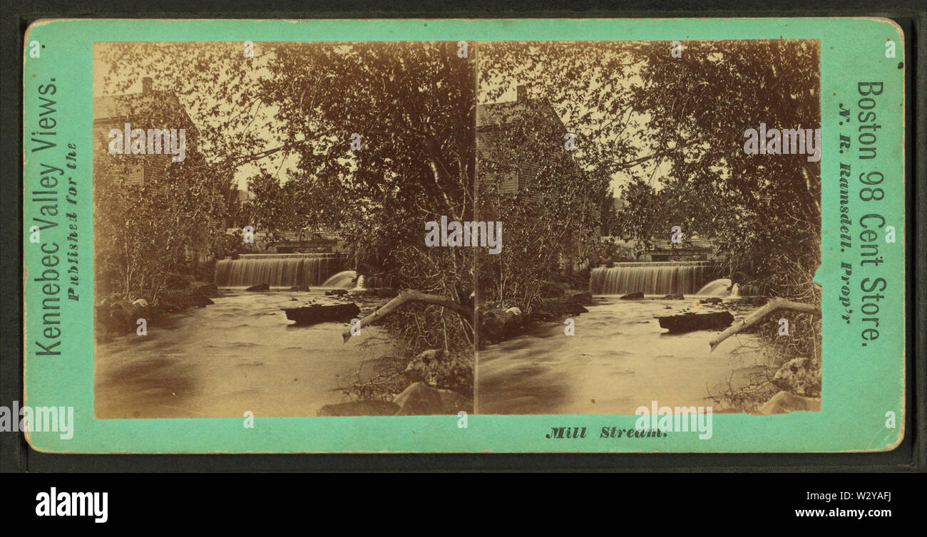 Mill Stream, de Robert N Dennis collection de vues stéréoscopiques Banque D'Images