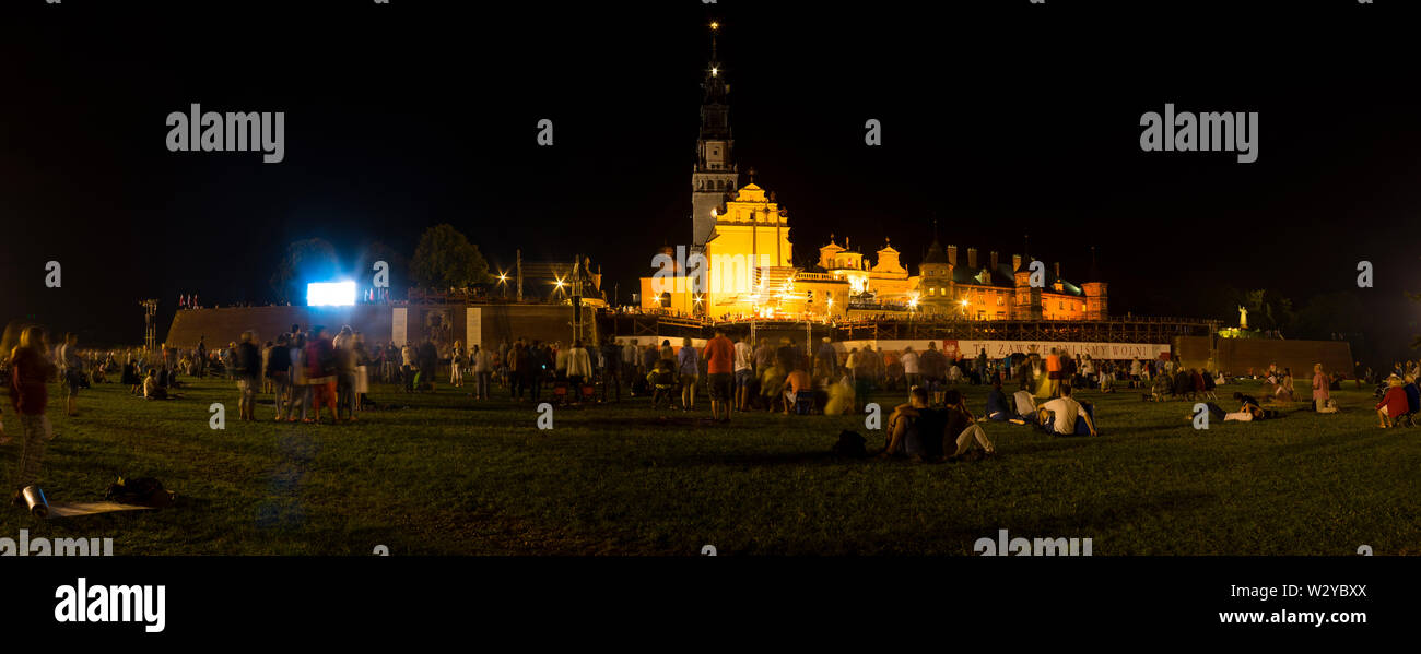 Une vue panoramique sur le sanctuaire de Jasna Góra à Czestochowa lors de l'entretien, la Pologne en 2018. Banque D'Images