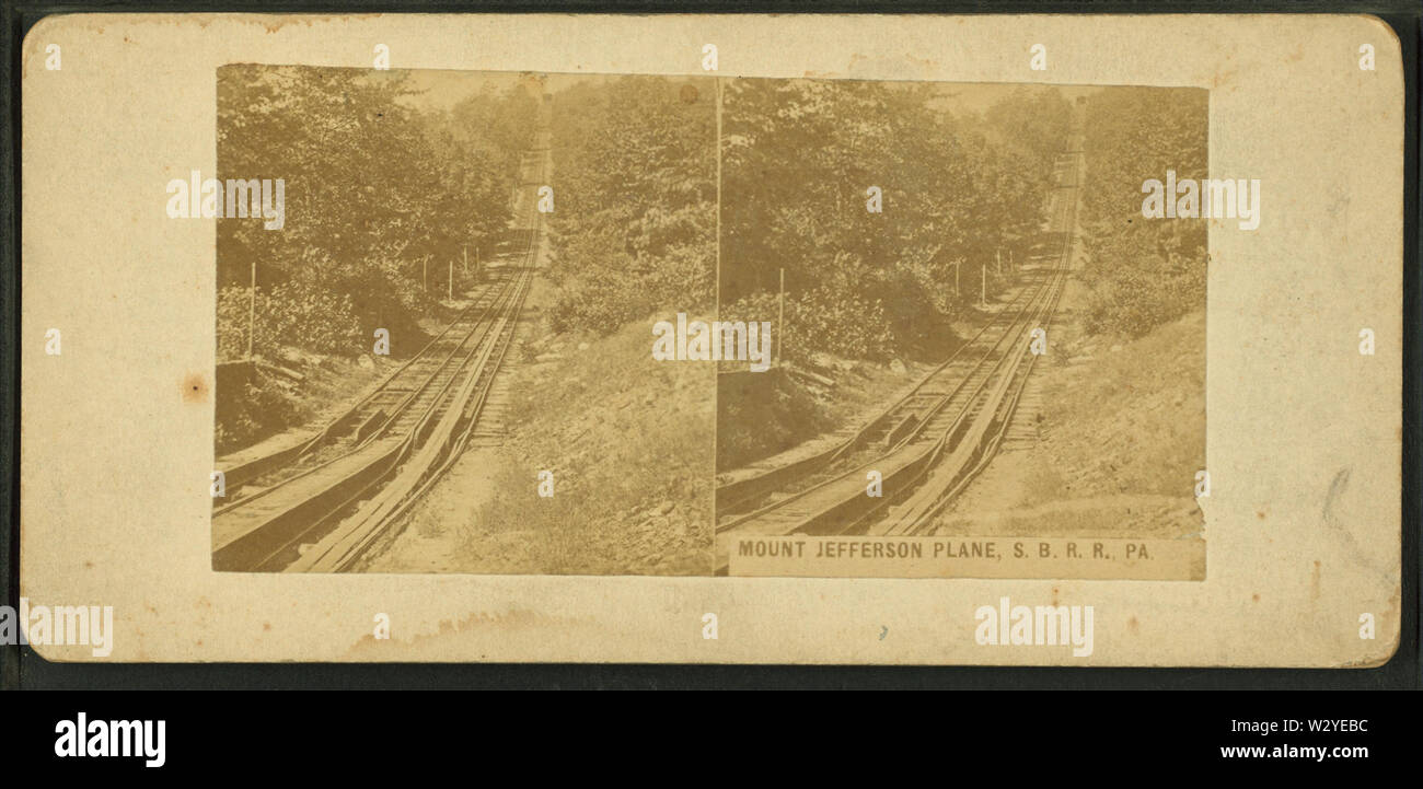 Mount Jefferson Avion, SBRR (Switchback Railroad), PA, à partir de Robert N Dennis collection de vues stéréoscopiques Banque D'Images