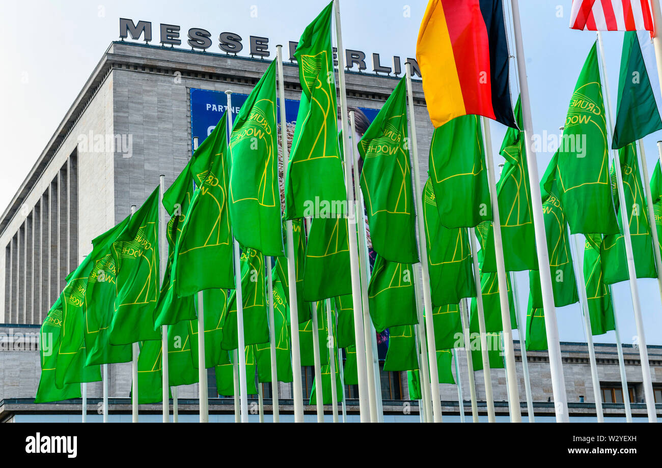 Fahnen, Gruene Woche, Messe, Berlin, Deutschland, Grüne Woche Banque D'Images