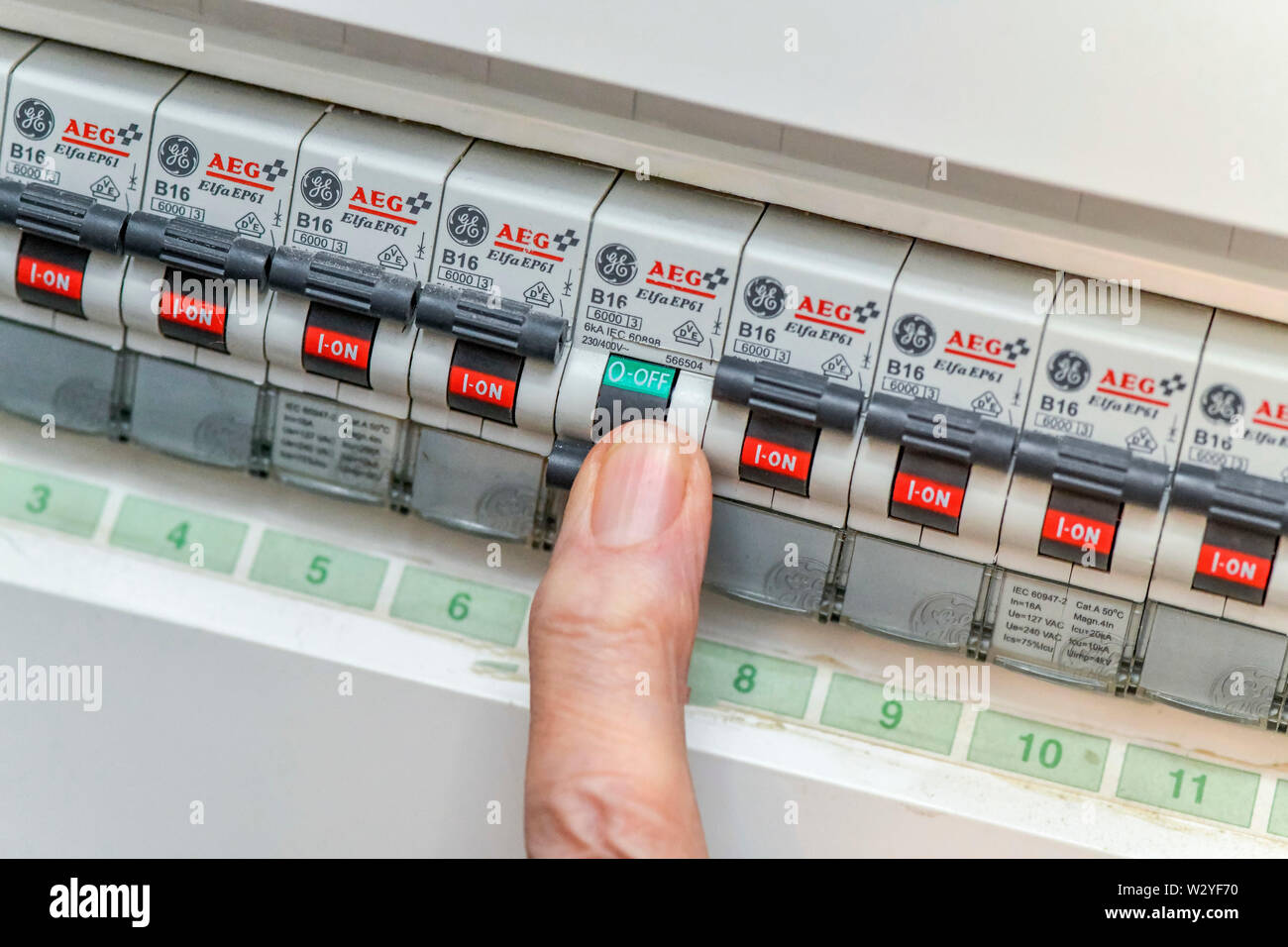 PanelSicherungskasten, fusibles, Sicherungen Leitungsschutzschalter Banque D'Images