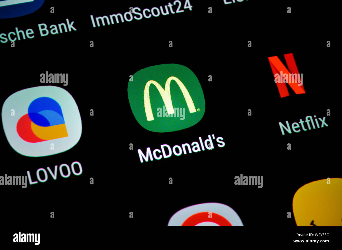 Smartphone, afficher, App, McDonald's, McDonalds Banque D'Images
