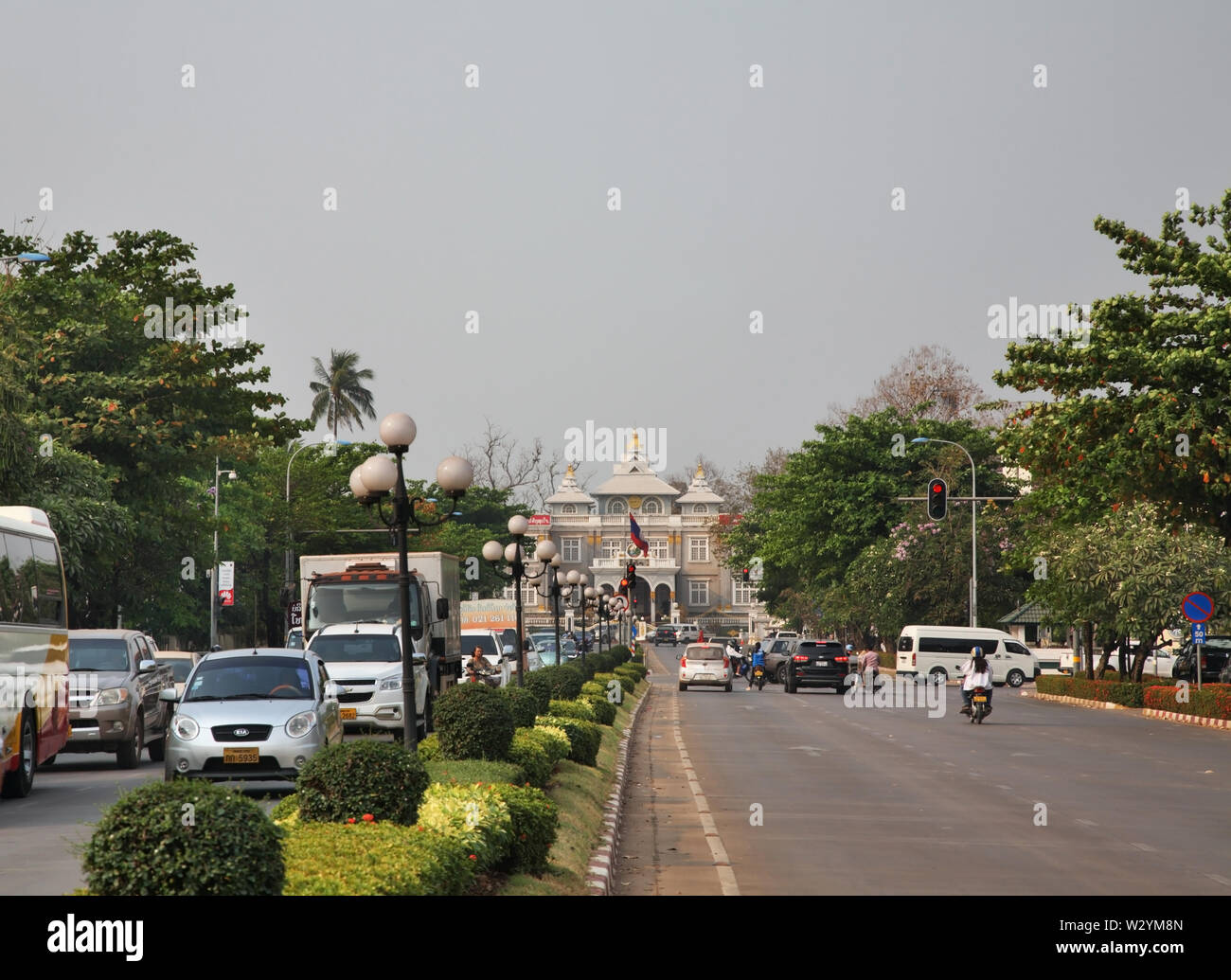 Vientiane, viang chan, Laos, Muang, lao, Plaza, hôtel, immeuble, façade, l'architecture, extérieur, monument, landmarks, showplace, touristiques, de l'attraction, Banque D'Images