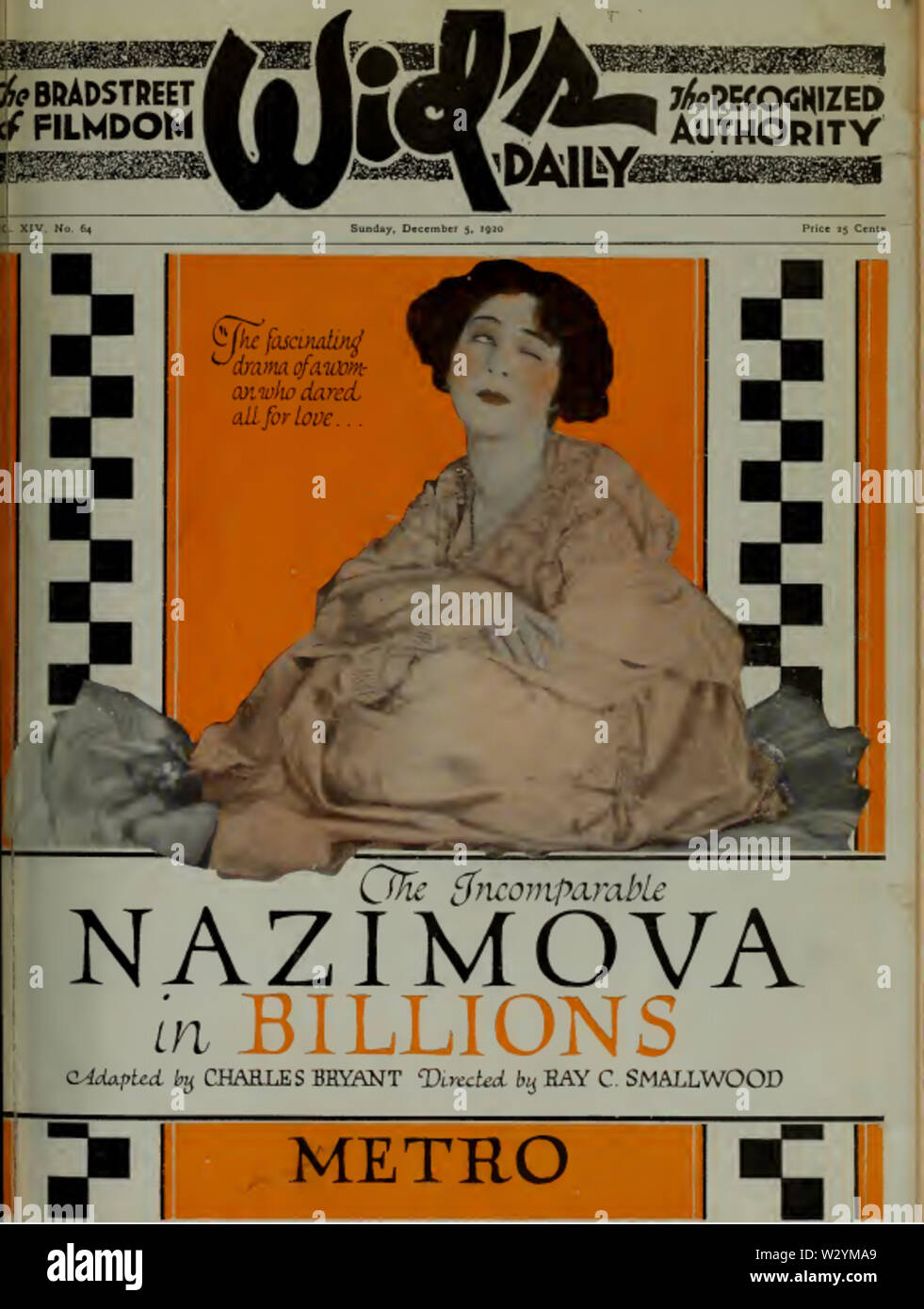 Nazimova en milliards par Ray C Smallwood 1920 Film Daily Banque D'Images