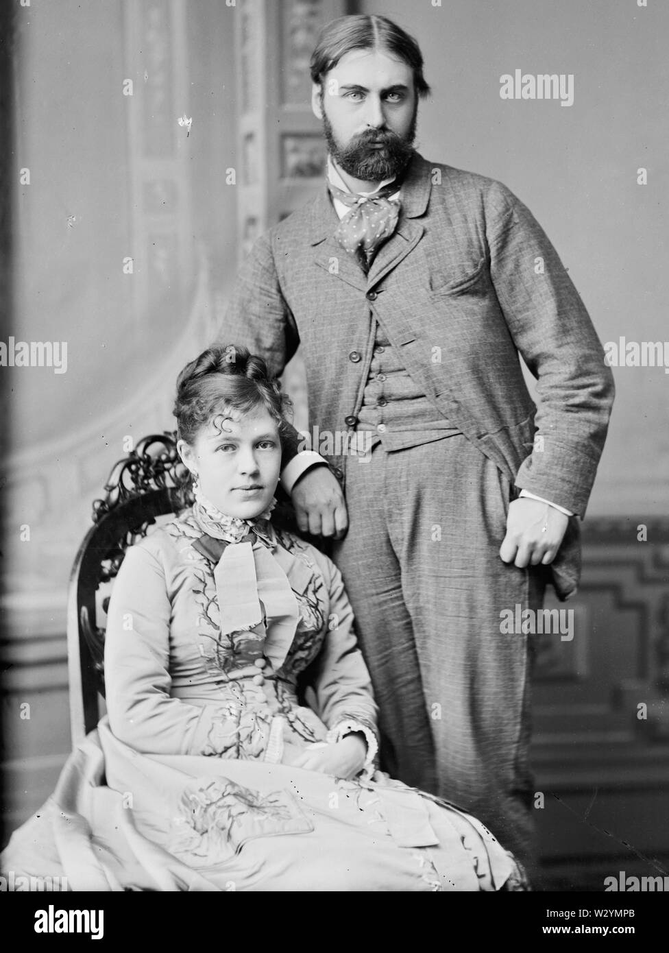Nellie Grant et Algernon Charles Frederick Sartoris vers 1875 à 1880 Banque D'Images
