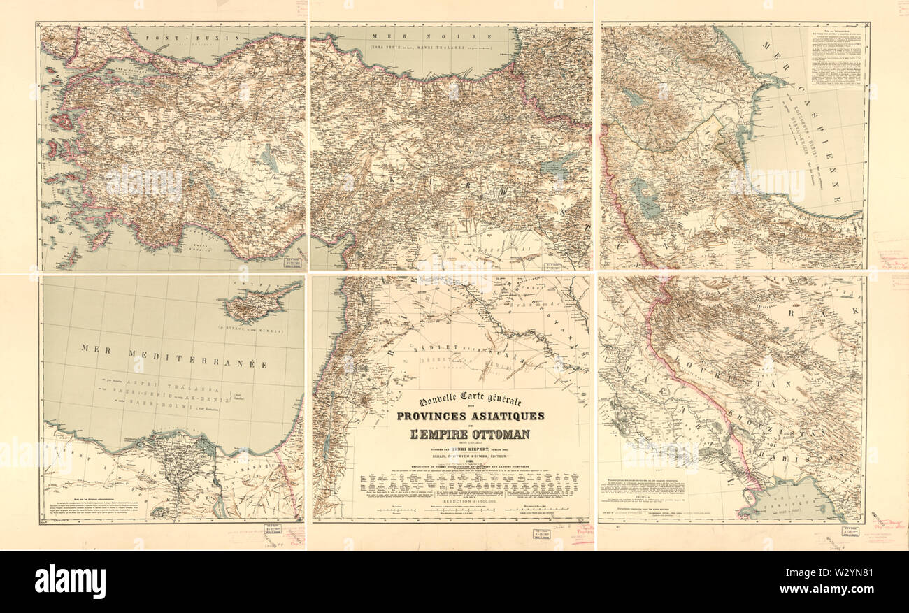 Nouvelle Carte générale de l'Asian-Eastern Provinces de l'Empire Ottoman - Sans Saoudite Banque D'Images