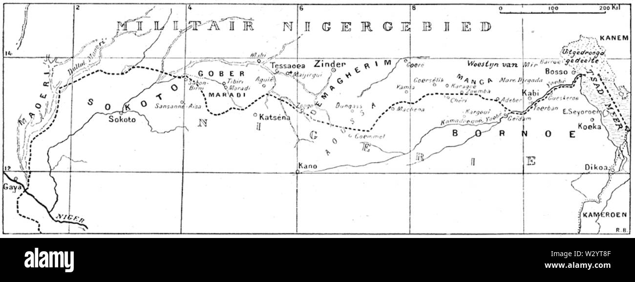 Niger Nigeria border map 1906 Banque D'Images