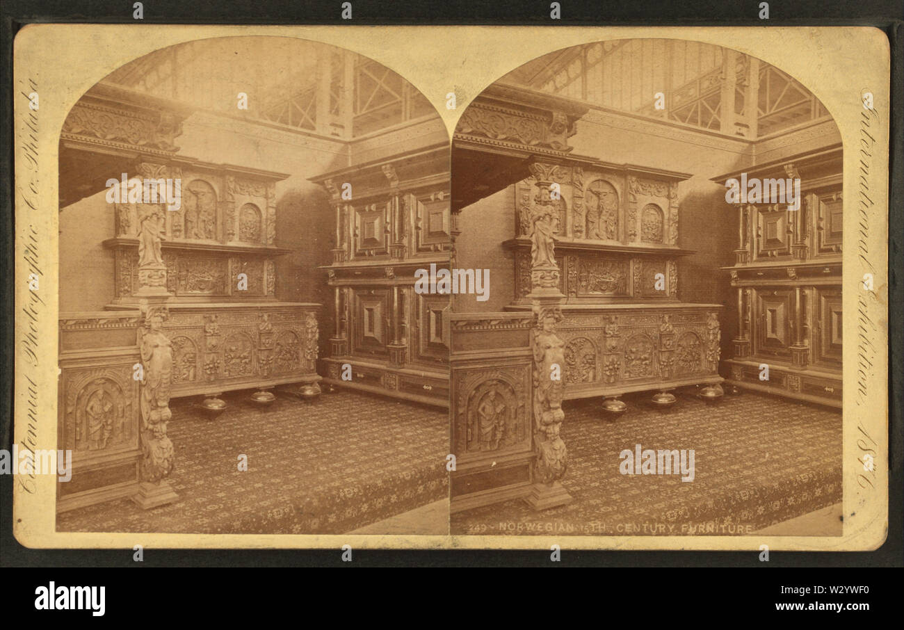 Norwegian mobilier du 15e siècle, par le Centennial Photographic Co Banque D'Images