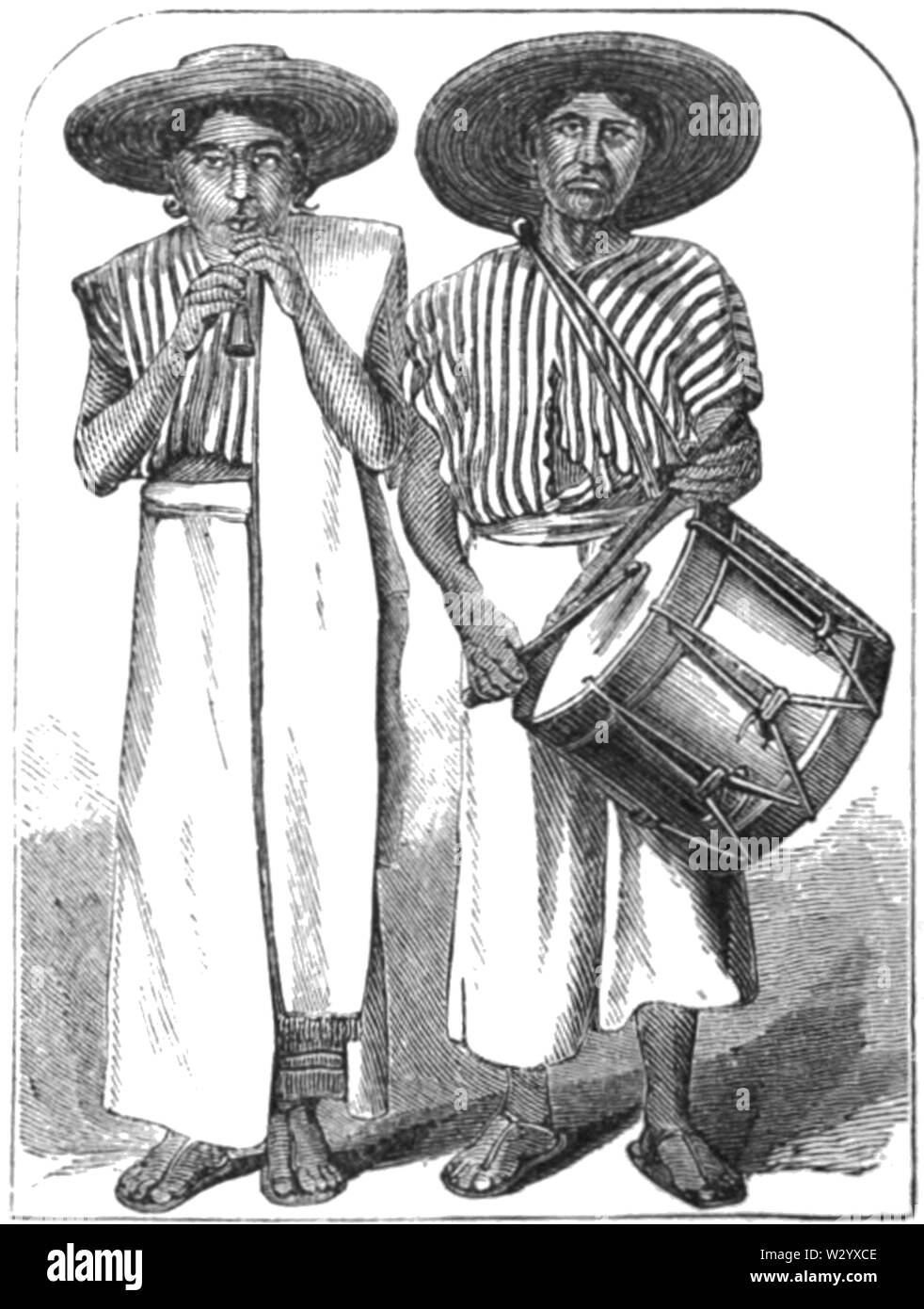 Mexique OSR D450 nos musiciens Aztèques à cholula Banque D'Images