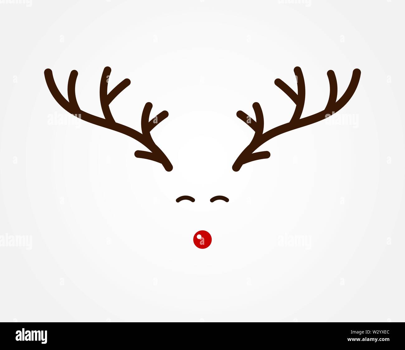 Le renne de Noël, symbole de bois et nez rouge de l'illustration Image Vectorielle Stock - Alamy