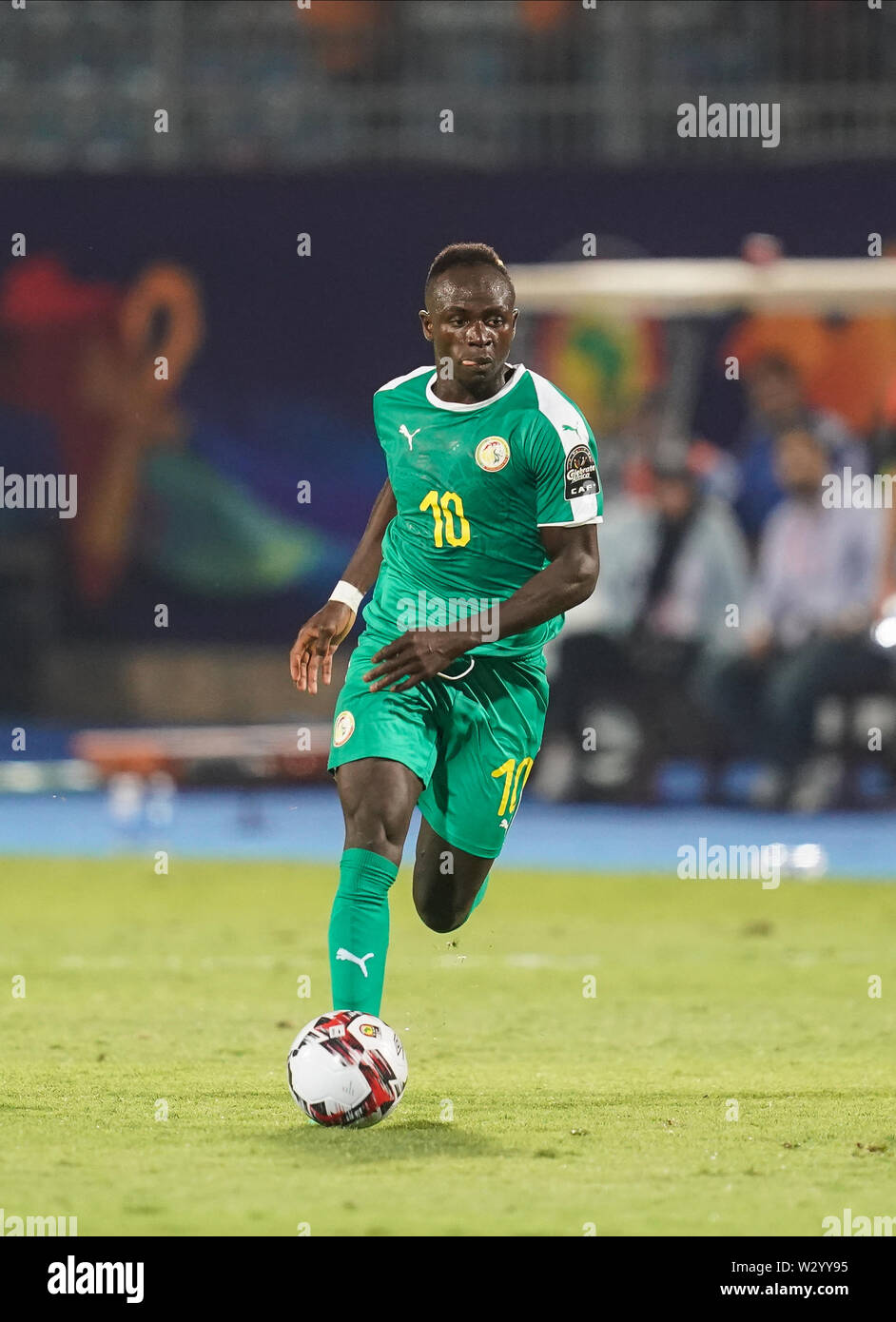 Le Caire, le Sénégal, l'Egypte. 10 juillet, 2019. En France, le 10 juillet 2019 : Sadio Mane du Sénégal au cours de la coupe d'Afrique des Nations 2019 match entre le Sénégal et le Bénin au stade le 30 juin au Caire, en Egypte. Ulrik Pedersen/CSM/Alamy Live News Banque D'Images