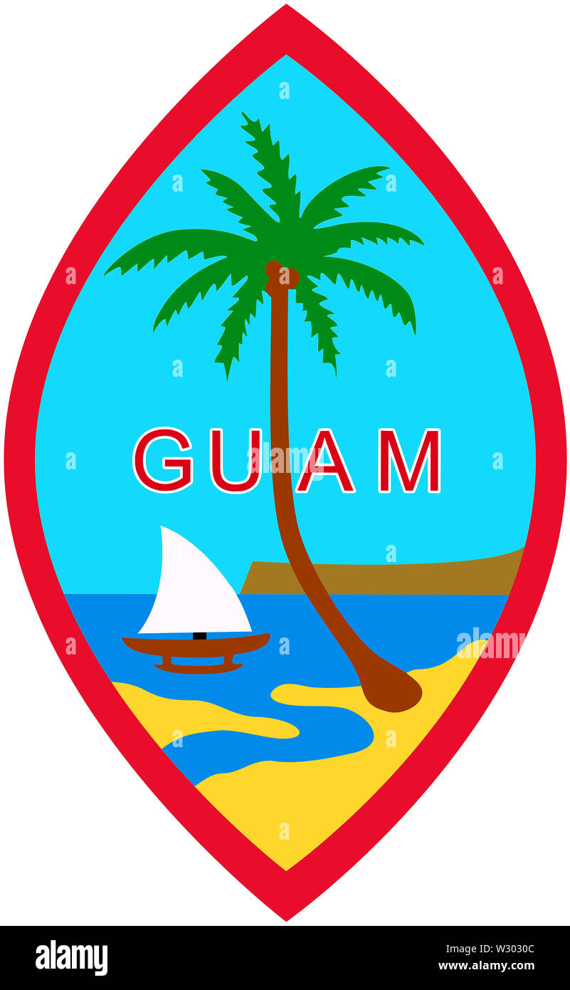 Blason de la territoire de Guam dans l'océan Pacifique - USA. Banque D'Images