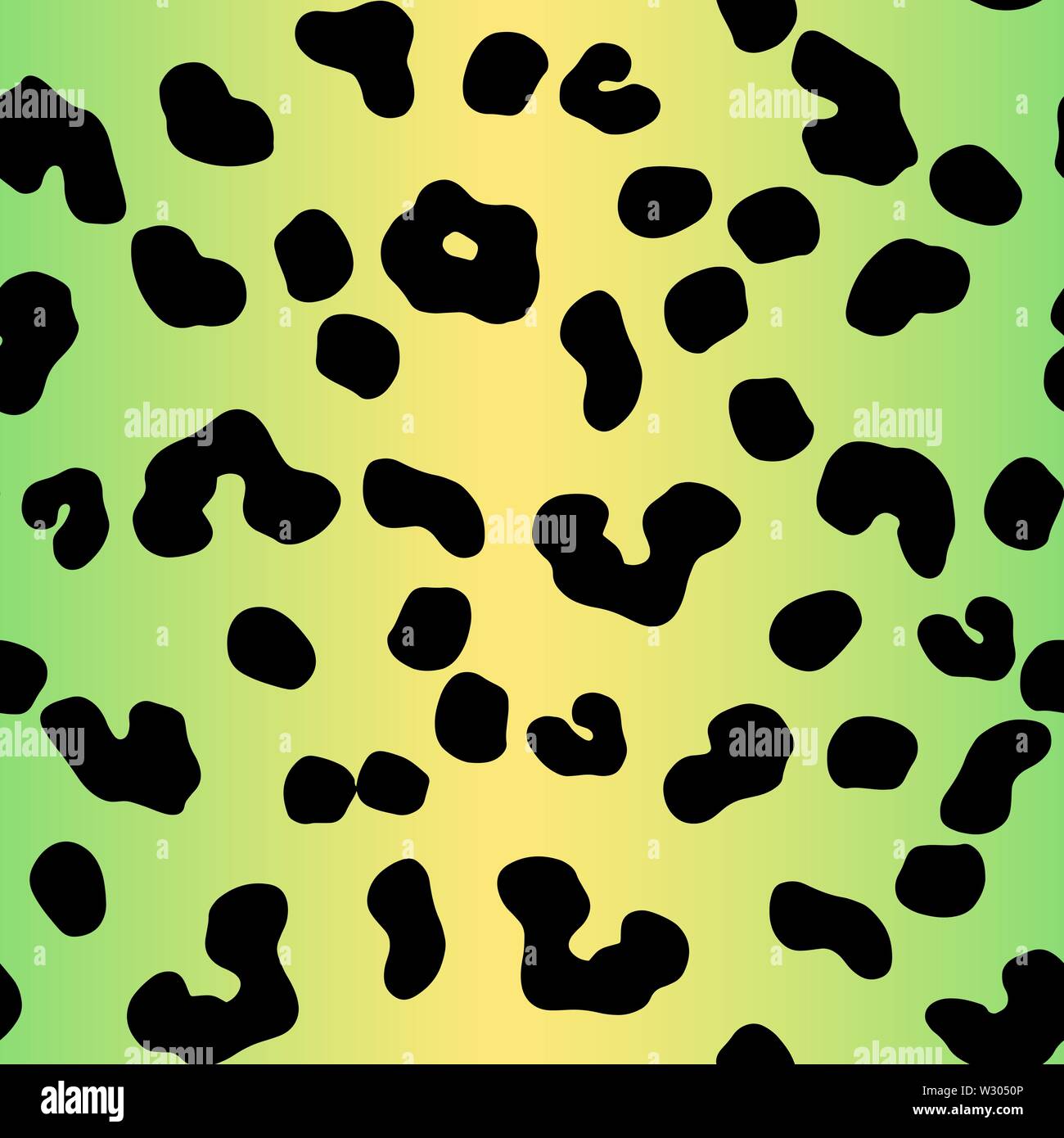 Leopard pastel dégradé vert, jaune motif transparent. Animal 90's style. Cheetah vecteur fashion imprimer. Illustration de Vecteur