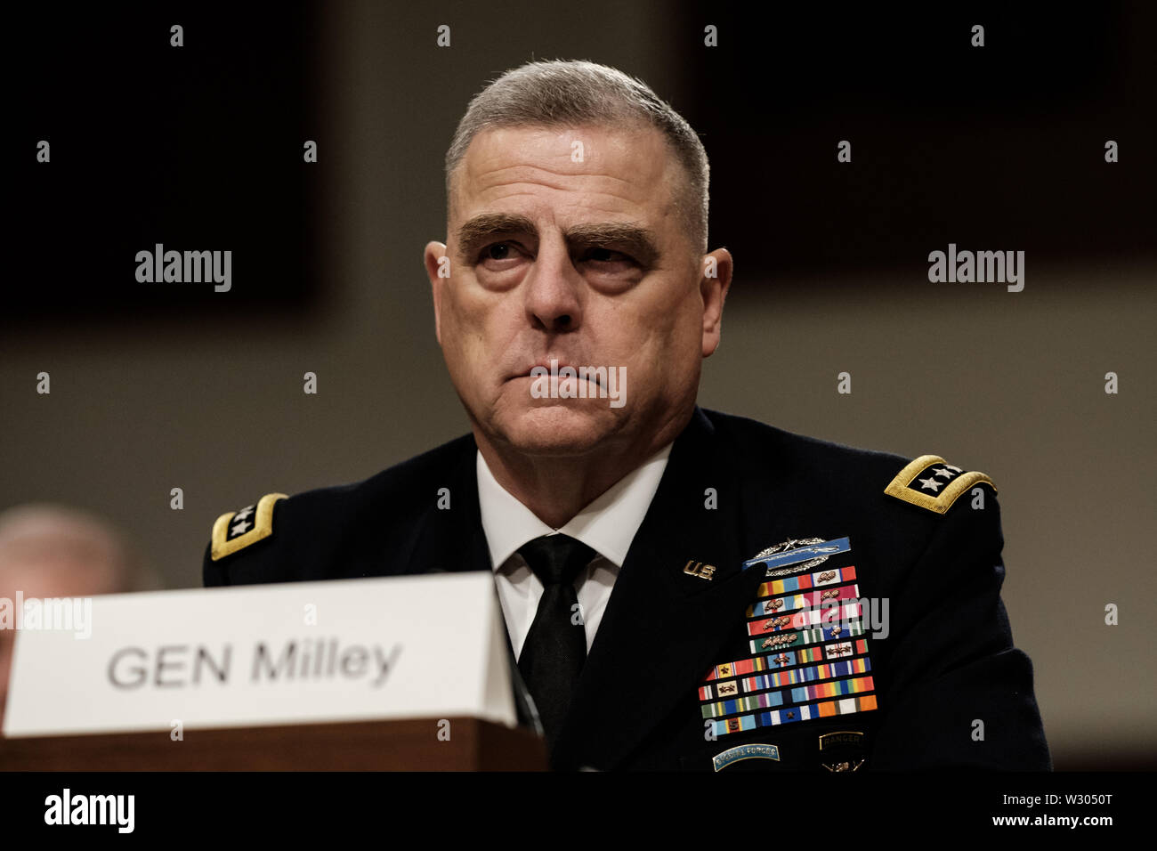 11 juillet 2019 - Washington, DC, United States - Général Milley témoigne devant la Commission des forces armées du Sénat sur la colline du Capitole, le 11 juillet 2019 à Washington, DC. (Crédit Image : © Michael A. McCoy/Zuma sur le fil) Banque D'Images