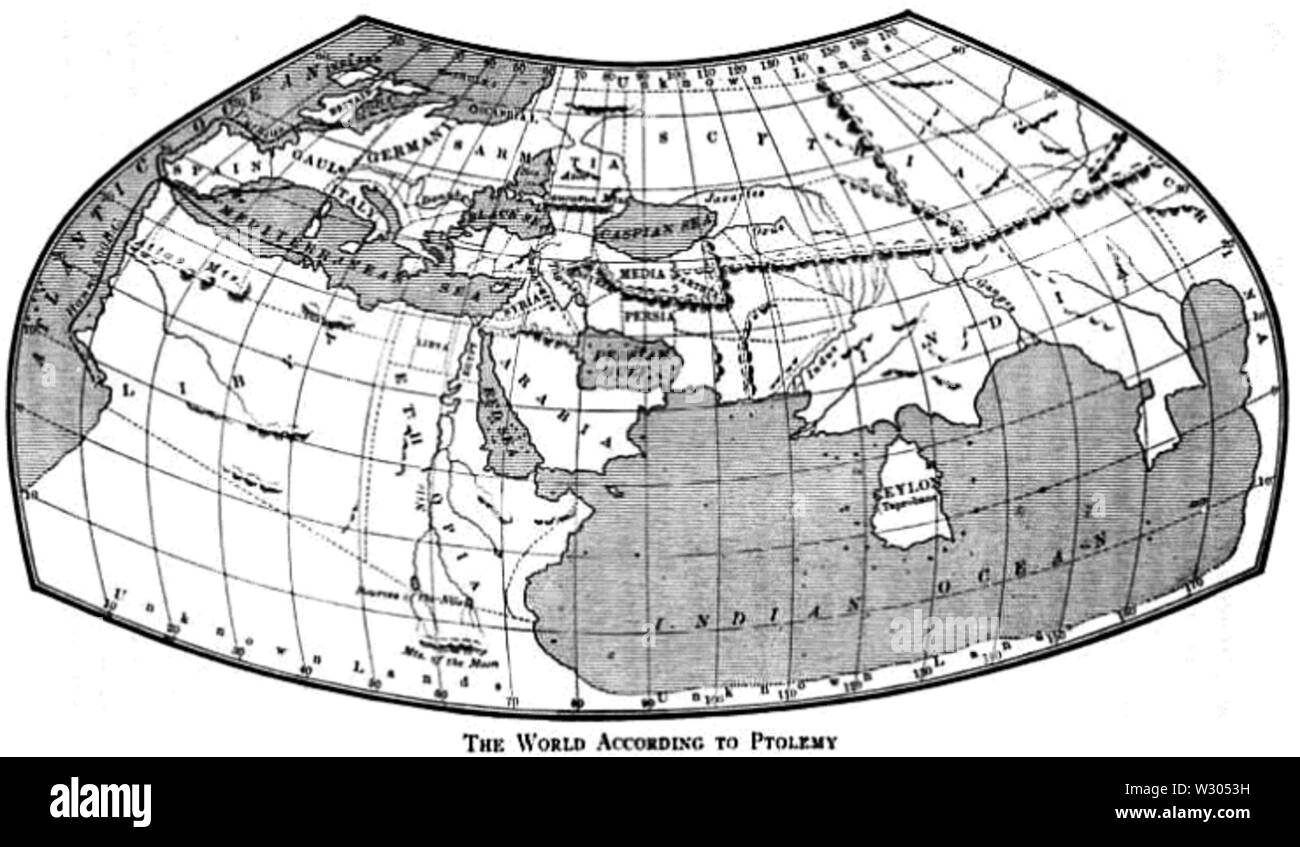 PtolemysWorldMap PD Banque D'Images