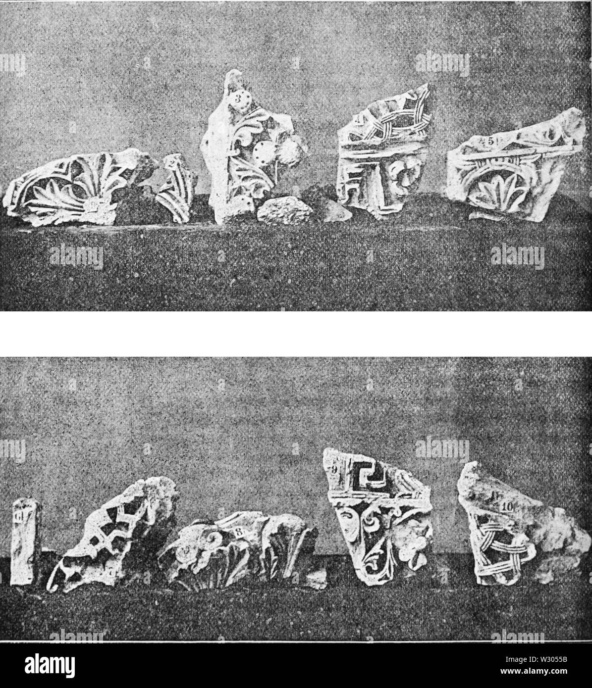 D220 PEF grecque byzantine fragments trouvés à Jéricho Banque D'Images