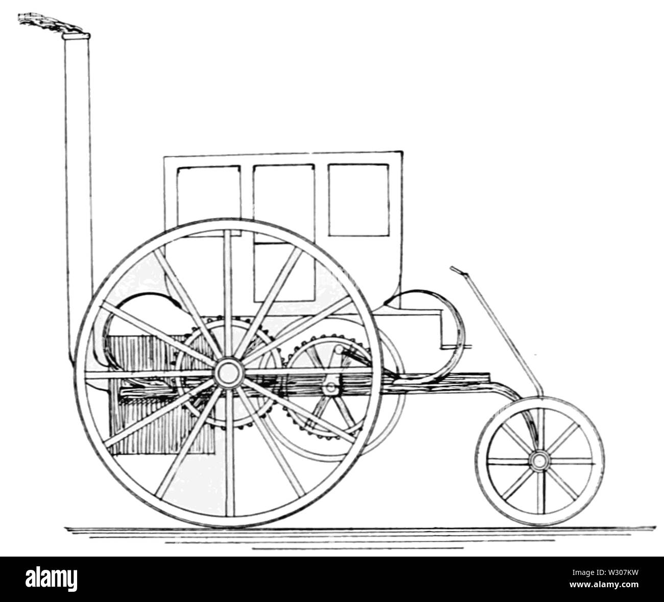 PSM V57 D417 Chariot à vapeur de 1803 Trevitchick Banque D'Images