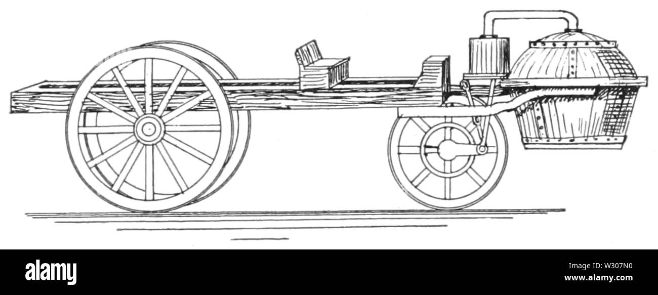 PSM V57 D416 de Canon à vapeur de Cugnot de 1763 Banque D'Images