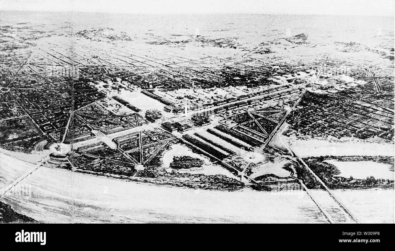 PSM V63 D154 Vue aérienne de washington dc, le plan de renouvellement urbain Banque D'Images