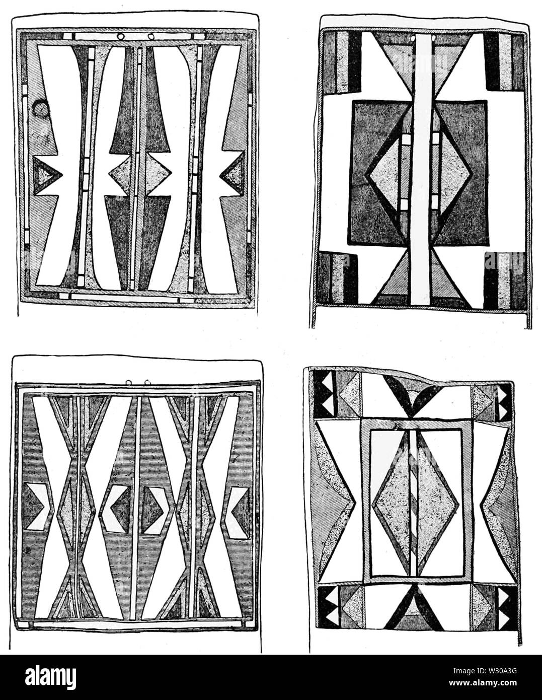 PSM V63 D492 de l'Arapaho et les sacs de cuir peint shoshone Banque D'Images