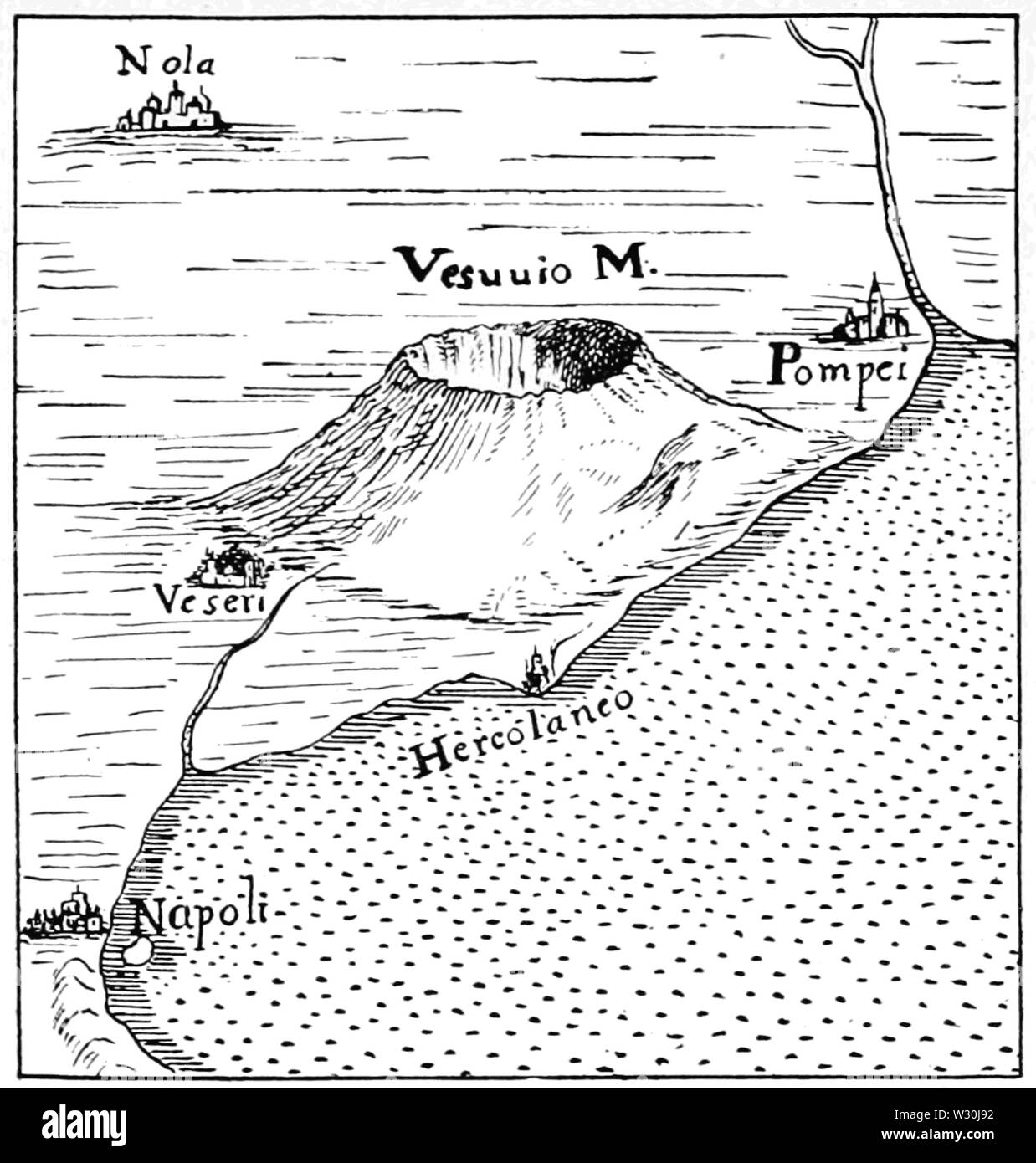 PSM V69 D569 Tentative de restauration de l'parthenopian 1651 volcan dimensions Banque D'Images