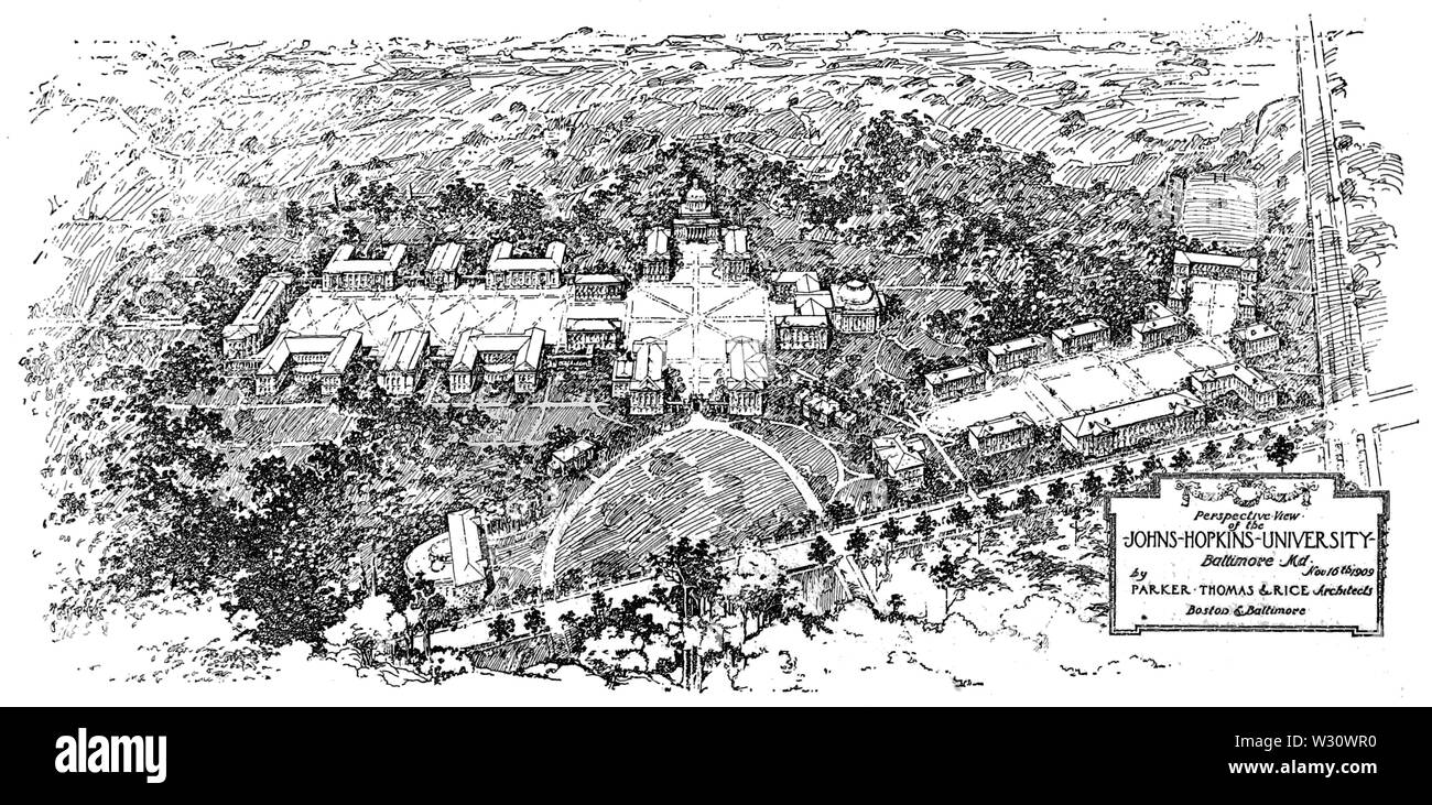 PSM V77 D104 immeubles proposés perspective de la nouvelle université Johns Hopkins Banque D'Images