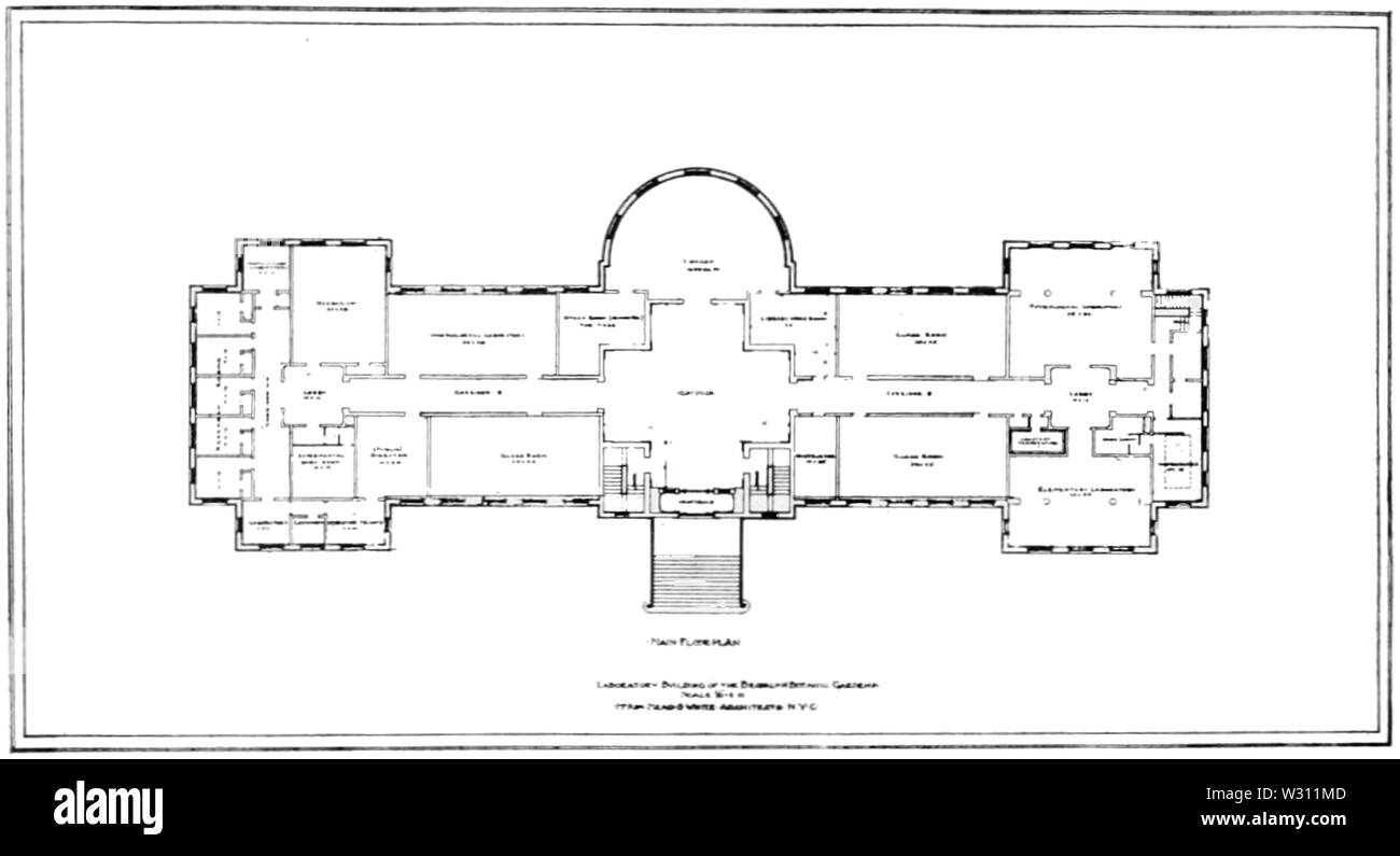 PSM V80 D344 plan d'étage du laboratoire et de l'administration de la Brooklyn botanic gardens Banque D'Images