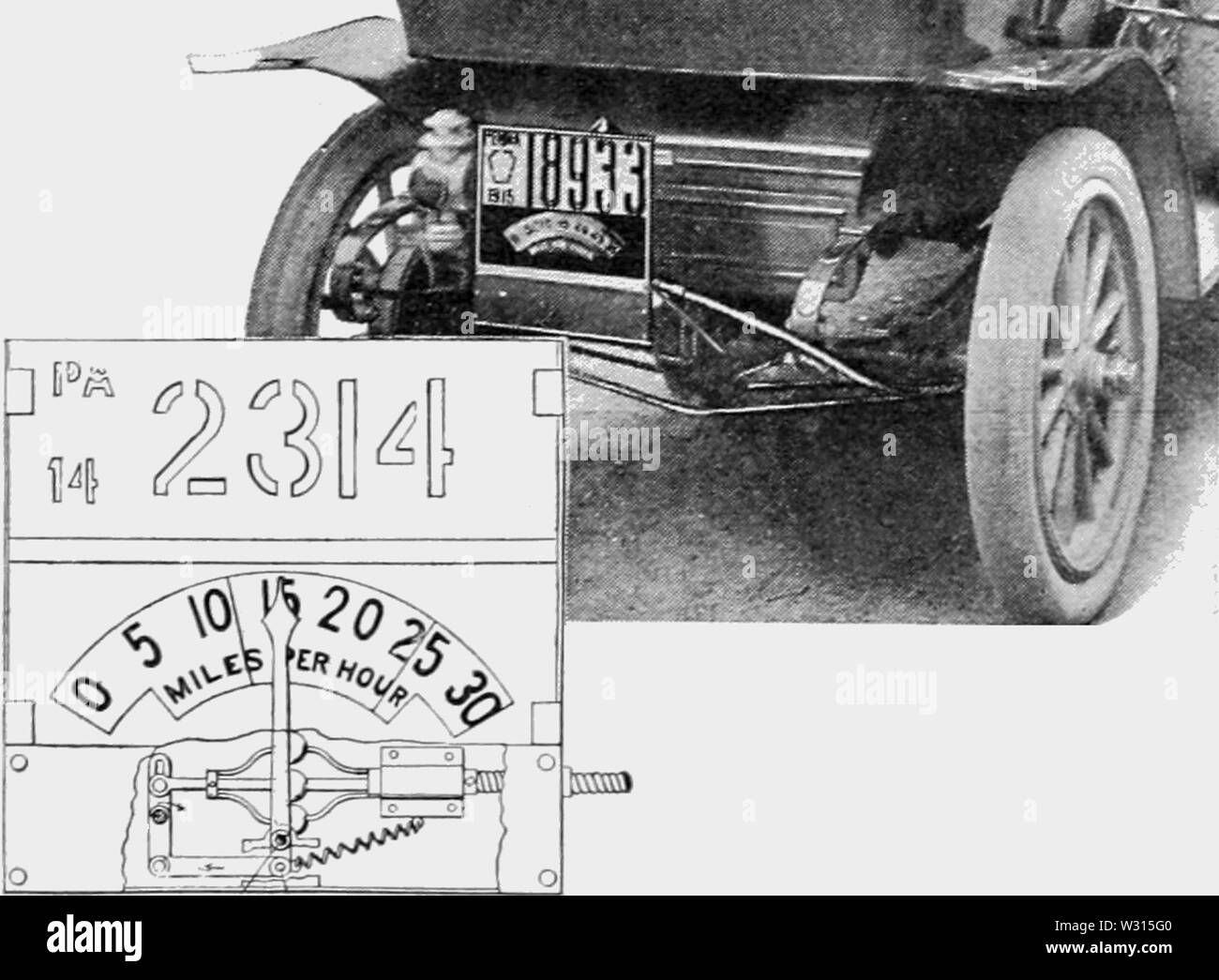 PSM V88 D103 Indicateur de vitesse externe d'une automobile Banque D'Images