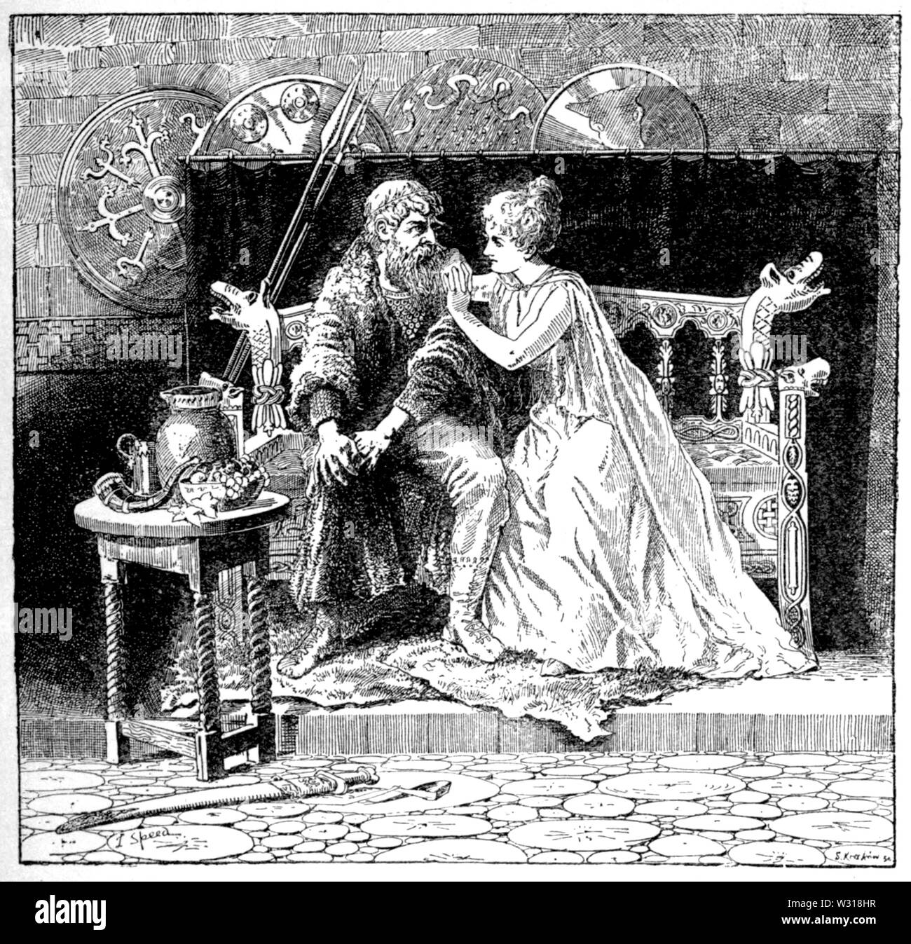 Page 49 illustration dans le livre de fée rouge Banque D'Images