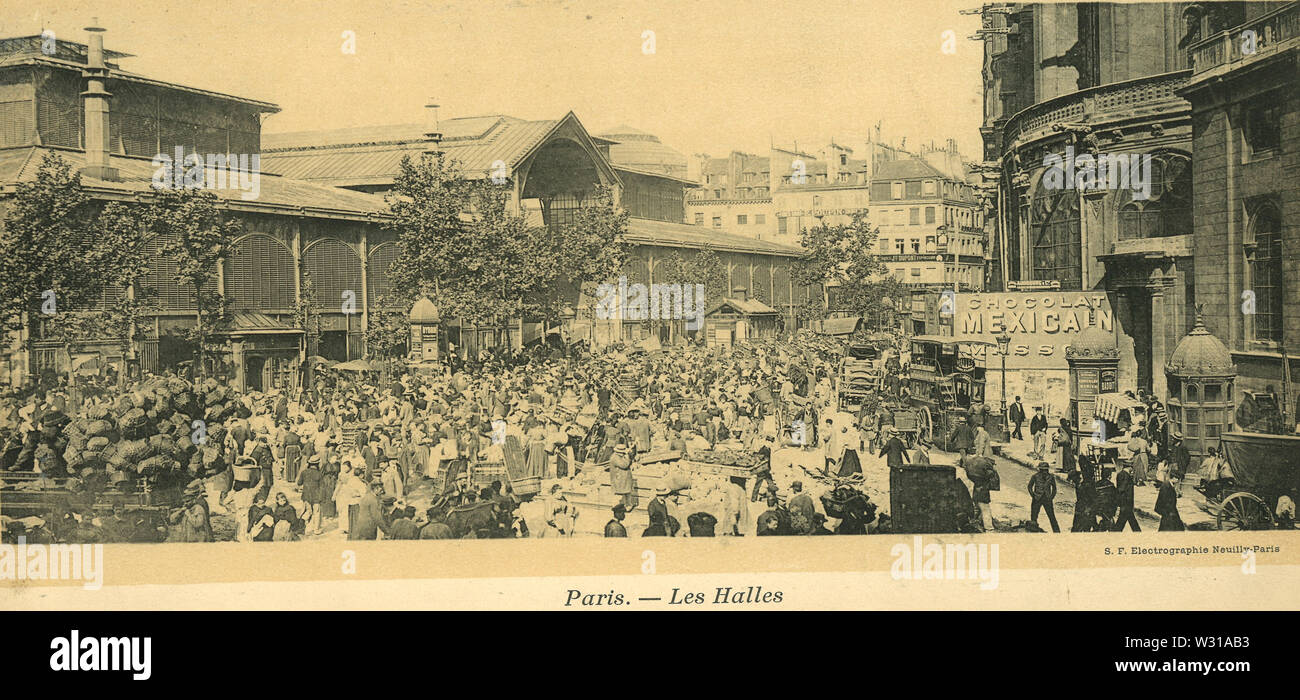 Début du siècle photo du marché de Paris Banque D'Images
