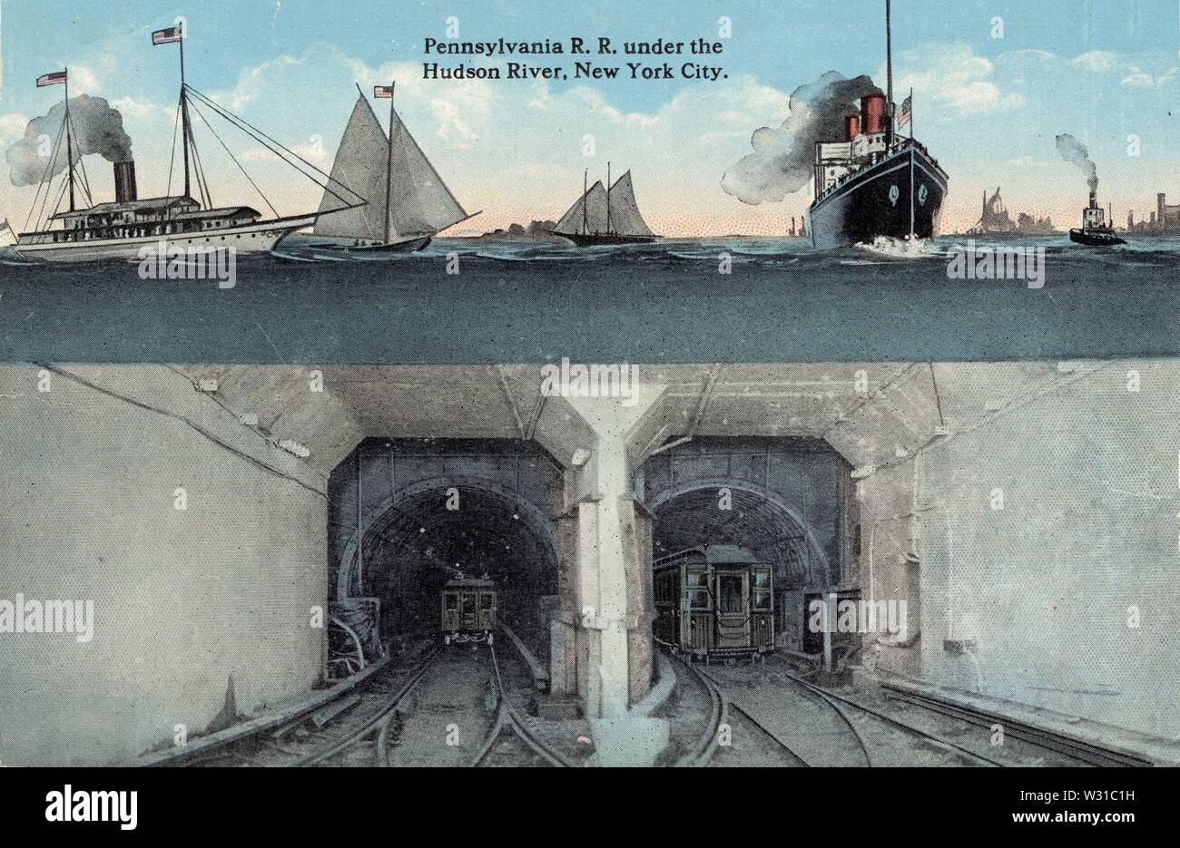 Pennsylvania Railroad Tunnel sous l'Hudson River, New York City Banque D'Images