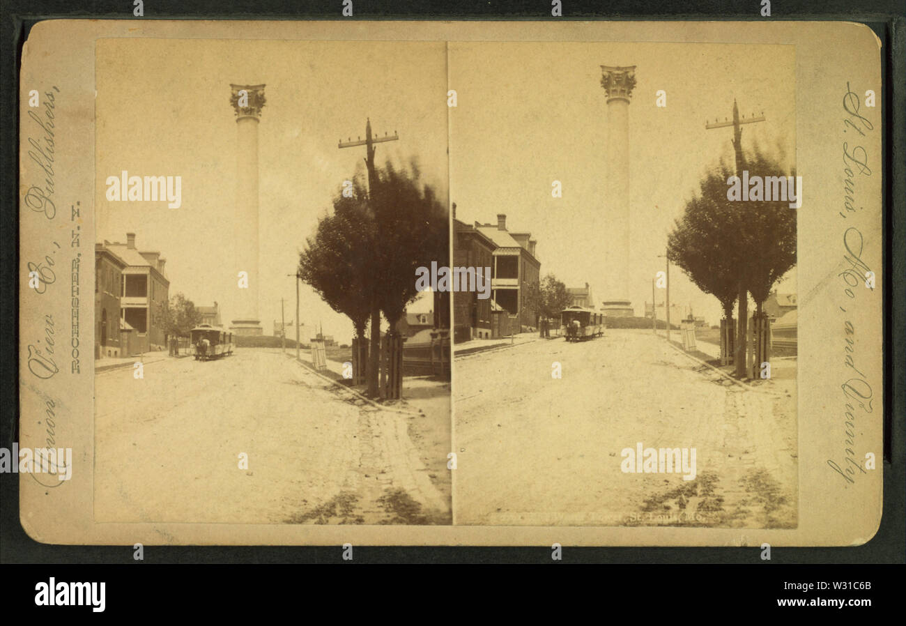 Les personnes en attente pour le chariot St Louis, Missouri, en vue de l'Union européenne Co Banque D'Images