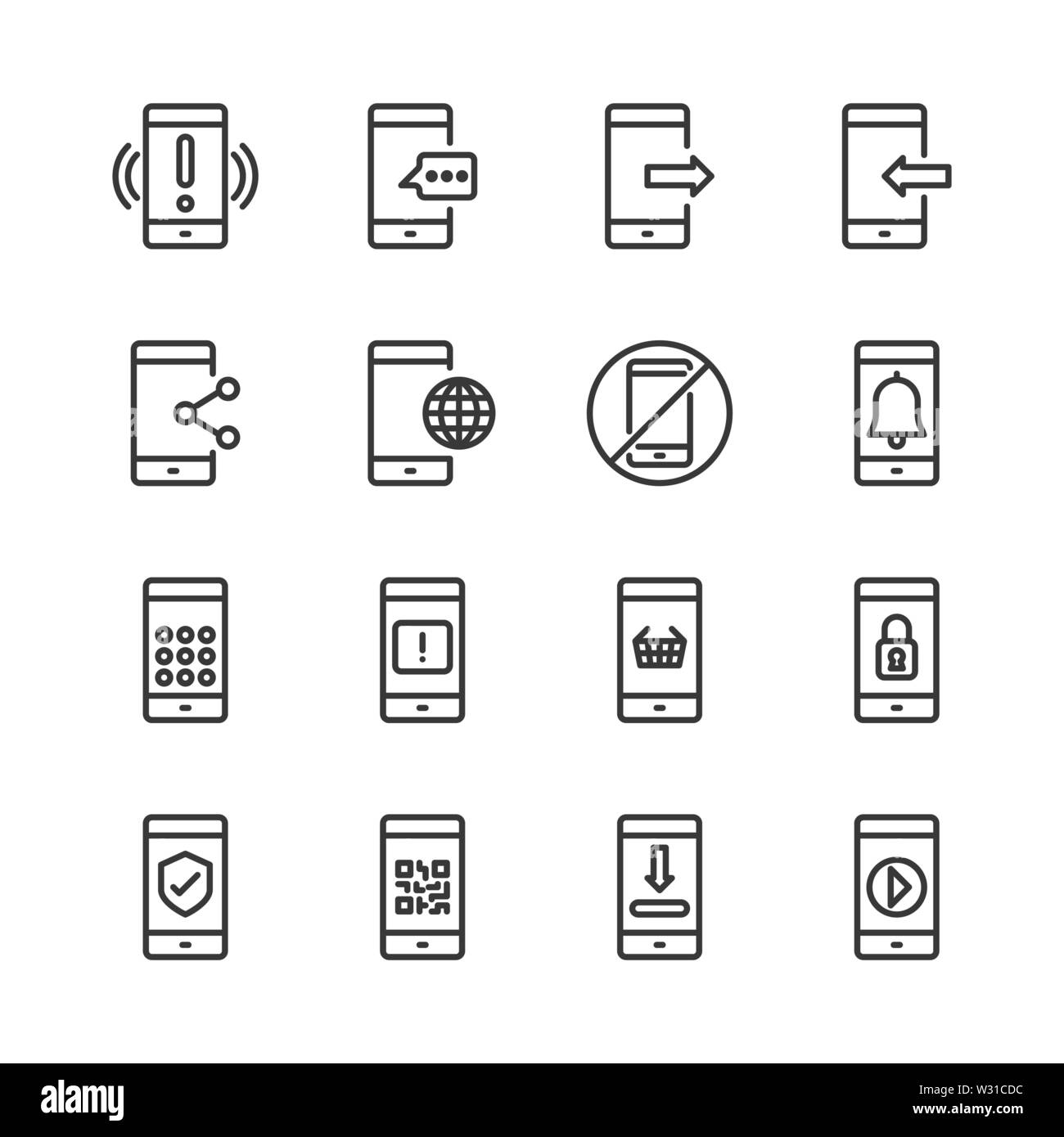Cell phone icon set.Vector illustration Illustration de Vecteur