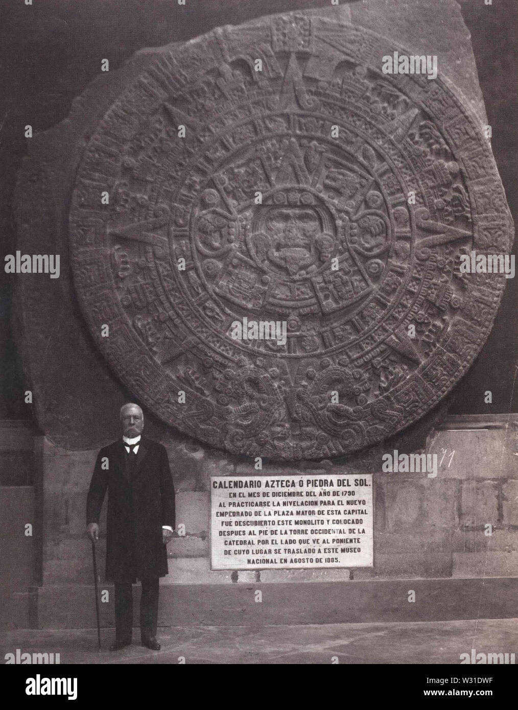 Piedra del sol Porfirio Diaz Banque D'Images