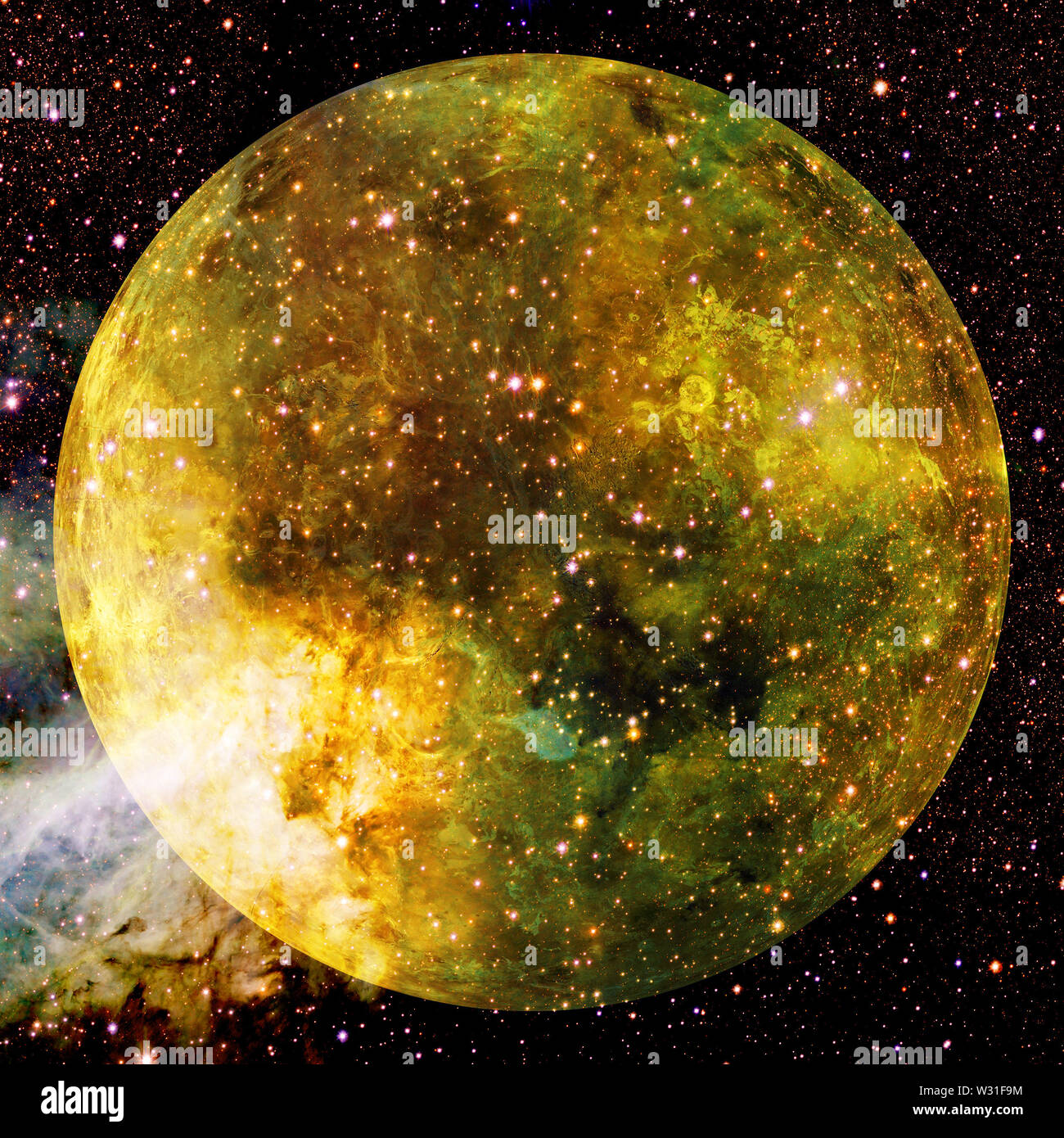 La planète Vénus. Les éléments de ce cosmos art. libre fourni par la NASA. Banque D'Images